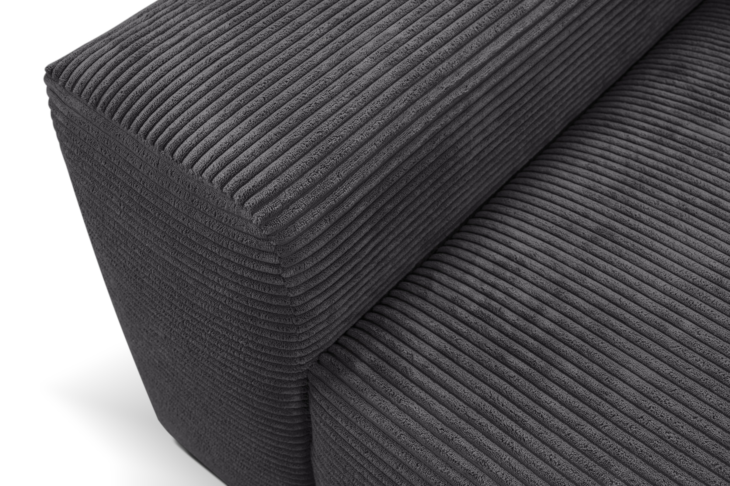 WERK2 Ecksofa »Zeus-L modern und zeitlos, Breite 253cm, bequemes Sofa«, Curvy Trend Ecksofa mit urbaner Optik