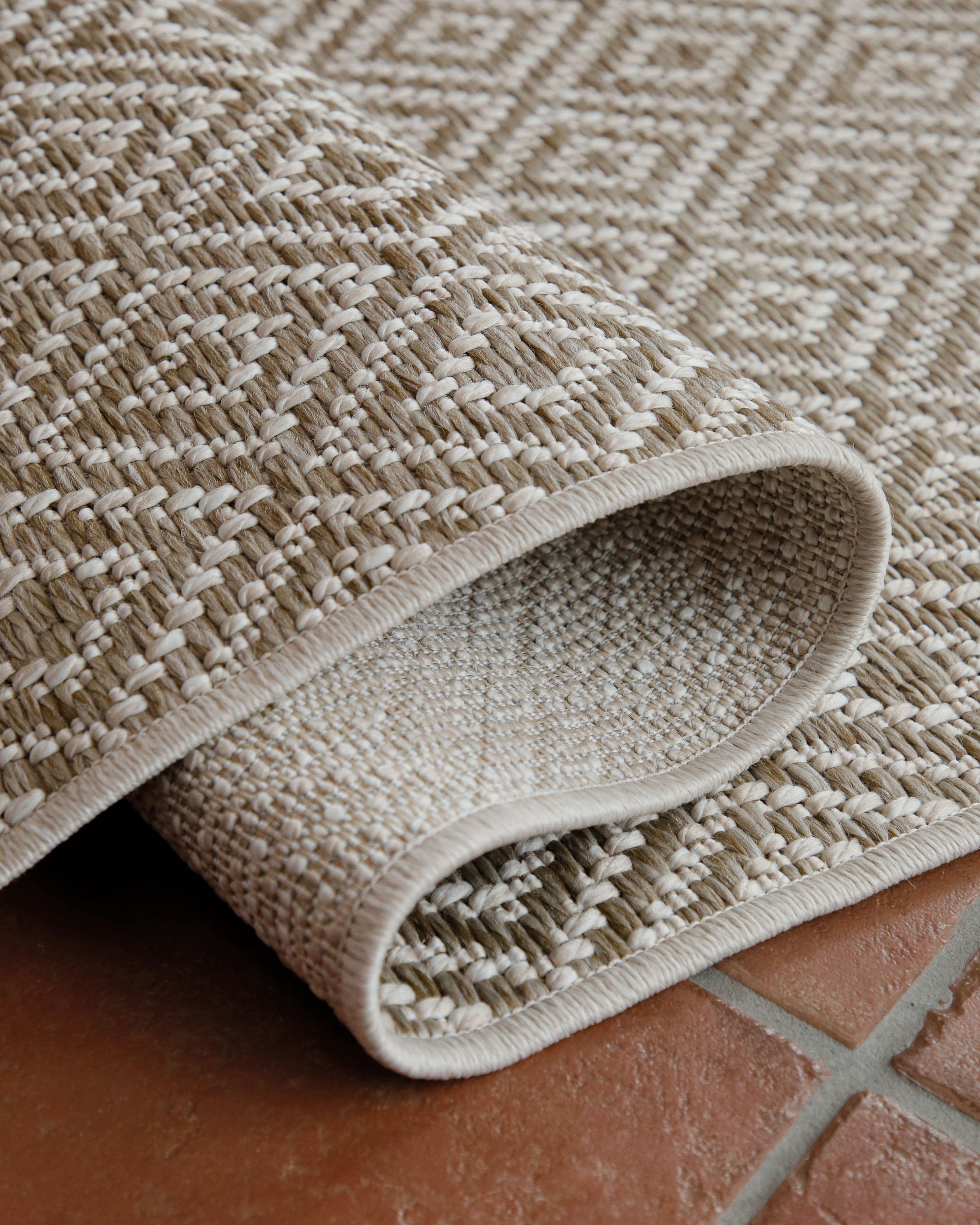 Wecon home Teppich »Miami Beach« rechteckig 5 mm Höhe In- & Outdoor Teppich, wetterfest, modernes Rauten Muster, Balkon