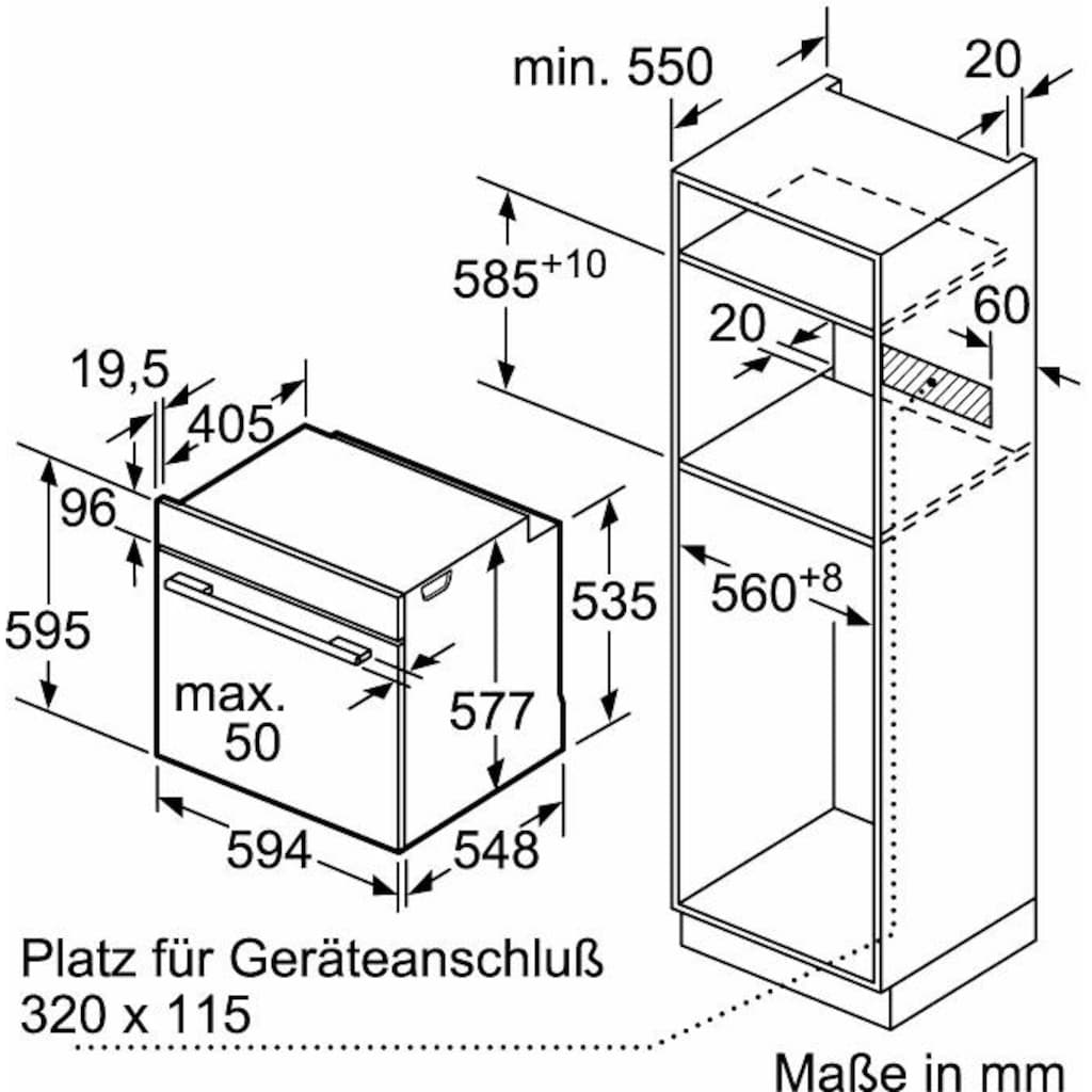 NEFF Einbaubackofen »B3CCE2AN0«, N 50, B3CCE2AN0, mit Teleskopauszug nachrüstbar, easyClean