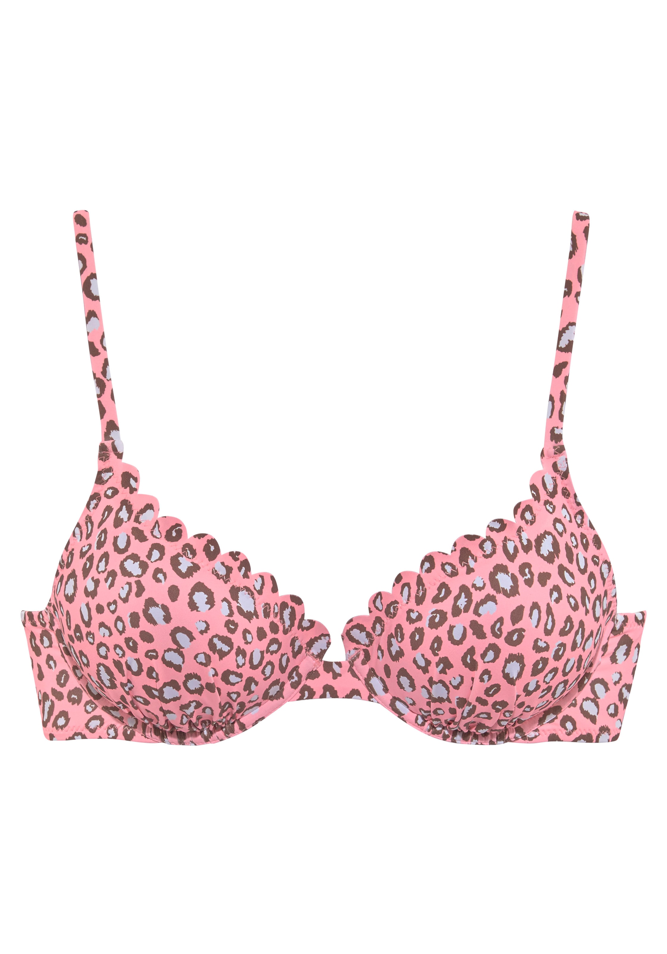 LASCANA Bügel-Bikini-Top »Mae«, farbenfroher Animalprint, verstellbare Träger, wattierte Cups