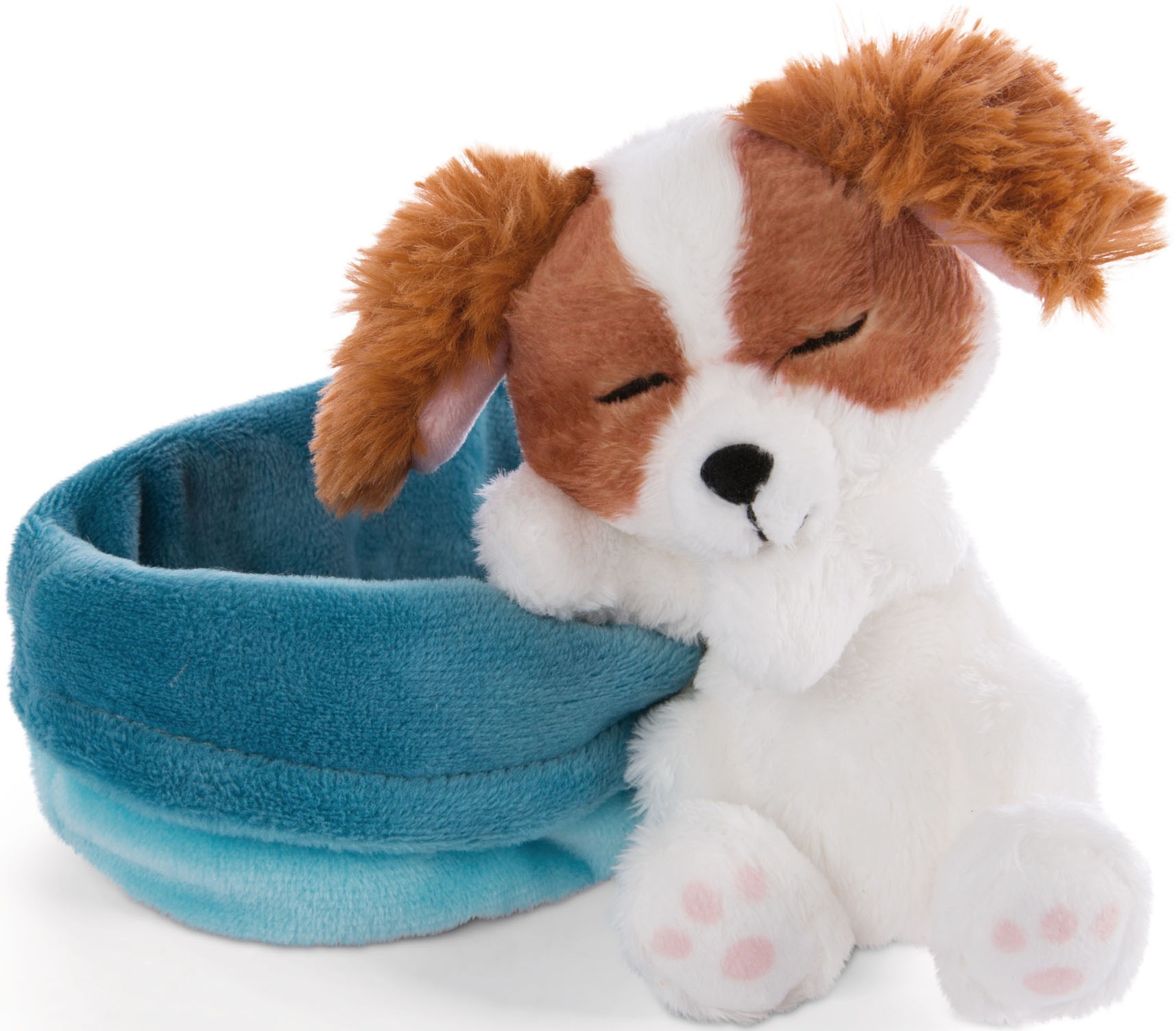 Nici Kuscheltier »Sleeping Pets, Welpe Cockerspaniel, 12 cm« im Körbchen