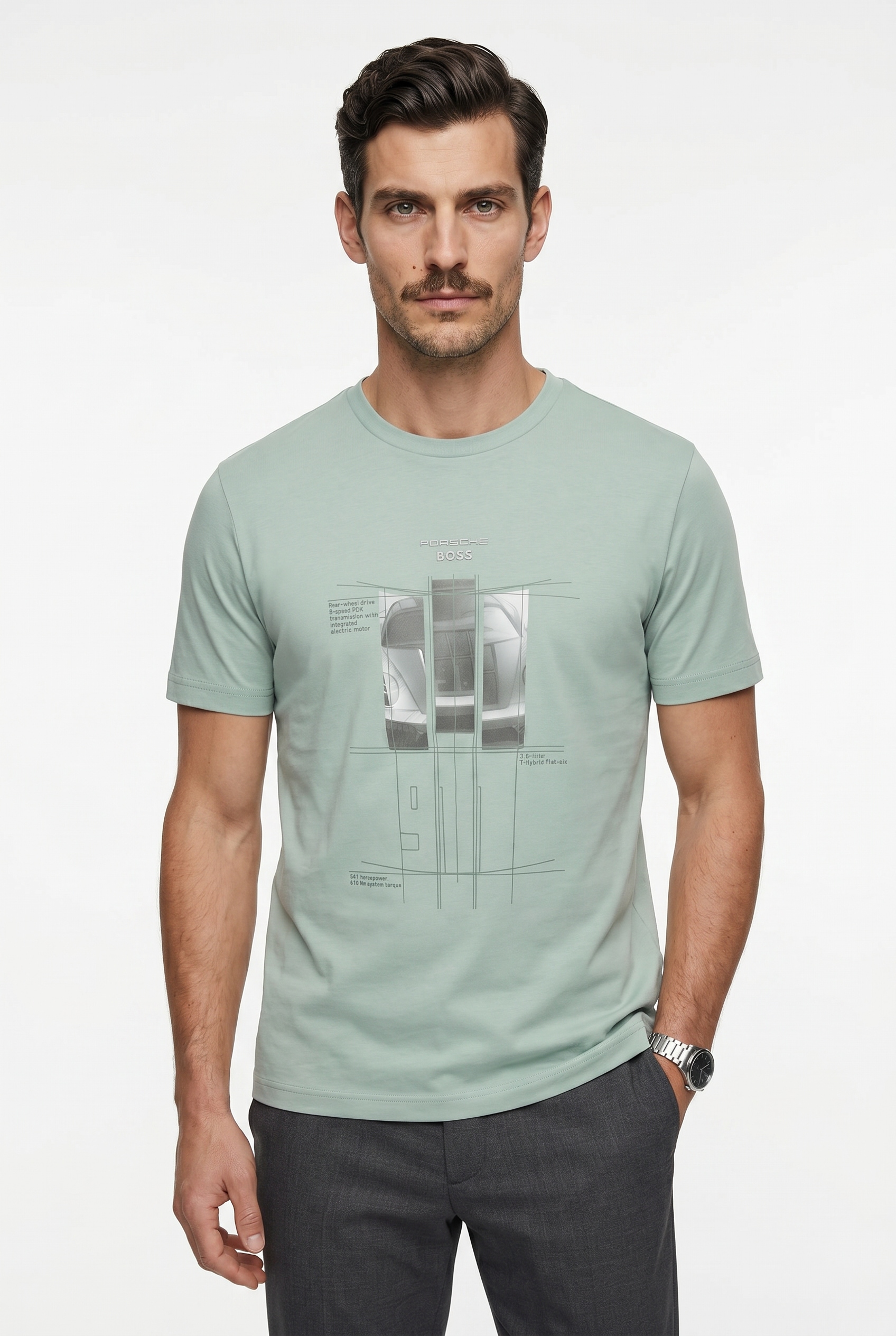 BOSS GREEN T-Shirt »Porsche Spirit 70 Capsule Collection« Premium Herrenmode Innovative Geruchskontroll-Technologie HEIQ MINT