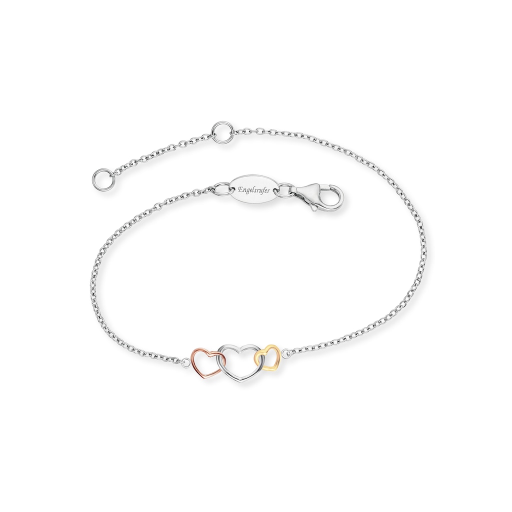 Engelsrufer Armband »3 HERZEN SILBER TRICOLOR, RB-WITHLOVE-03«