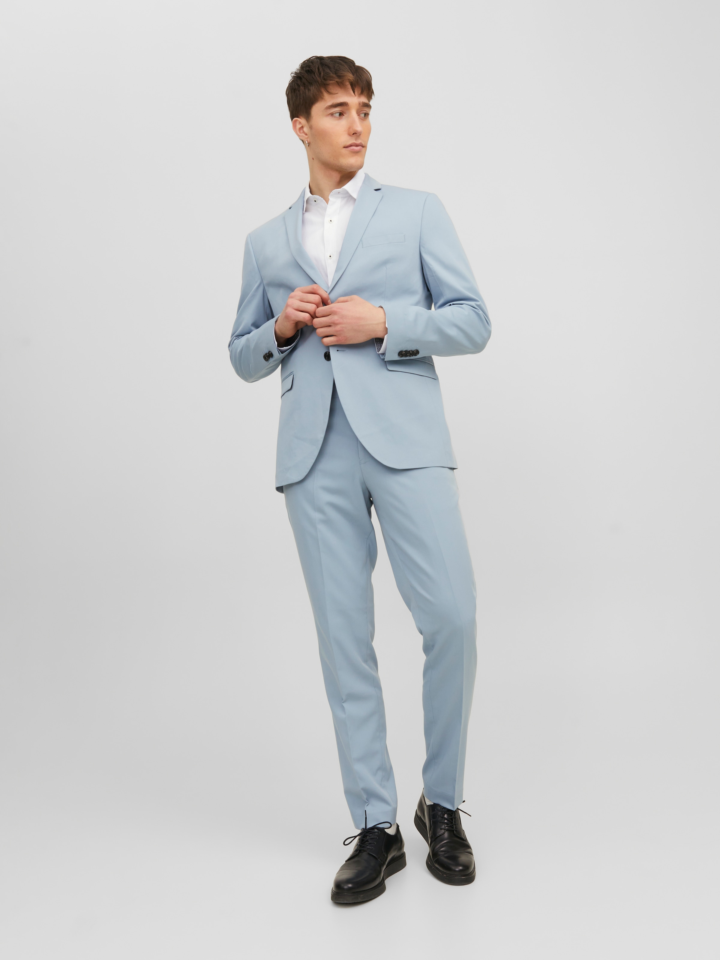 Jack & Jones Anzug »JPRFRANCO  Extra schmal, pflegeleicht, stilvoll mit fallendem Revers« slim fit Materialmix, slim fit
