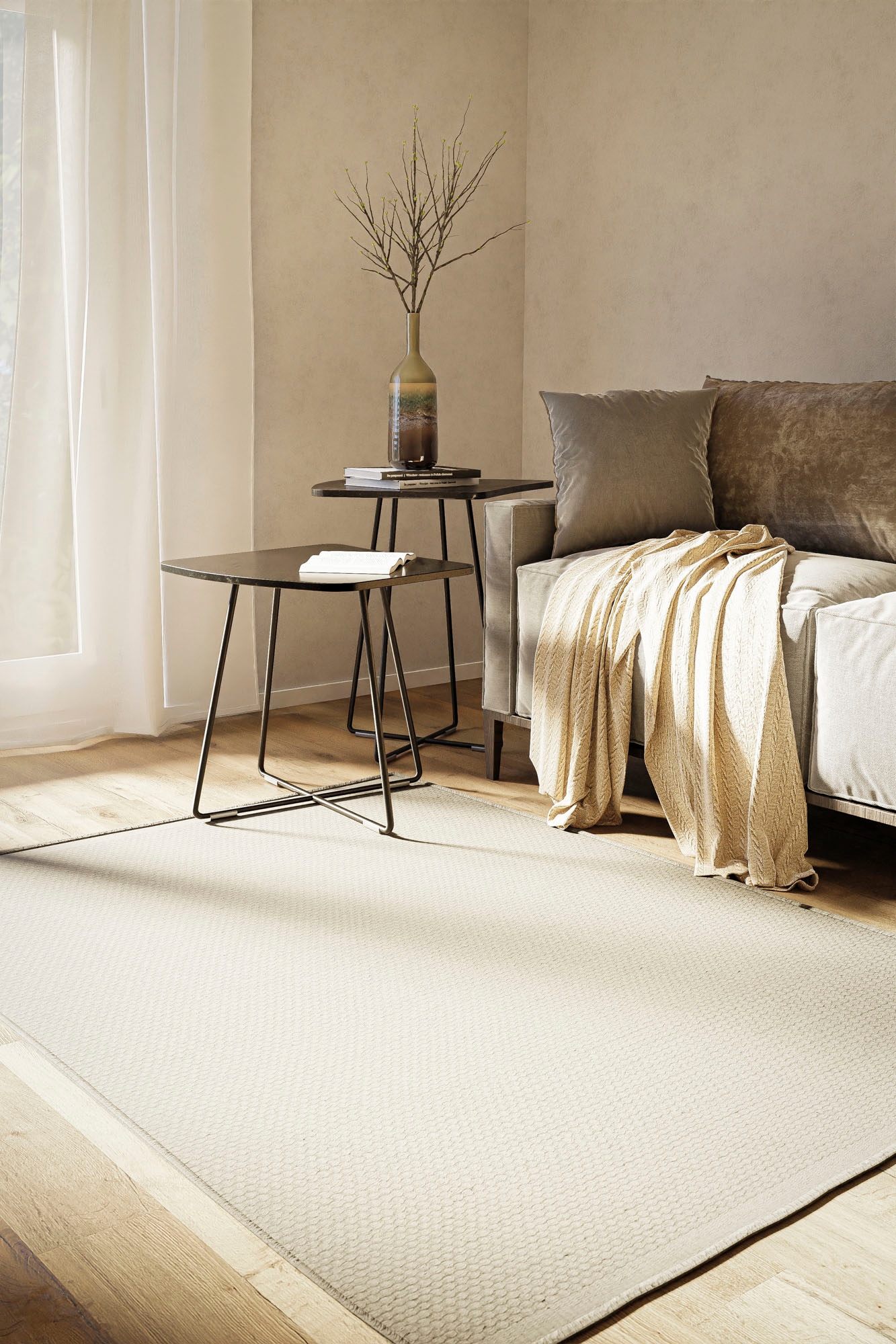 Myflair Möbel & Accessoires Wollteppich »WOOLY DREAM«, rechteckig, 10 mm Höhe, handgewebter Wendeteppich, Uni Farben, reine Wolle, Wohnzimmer