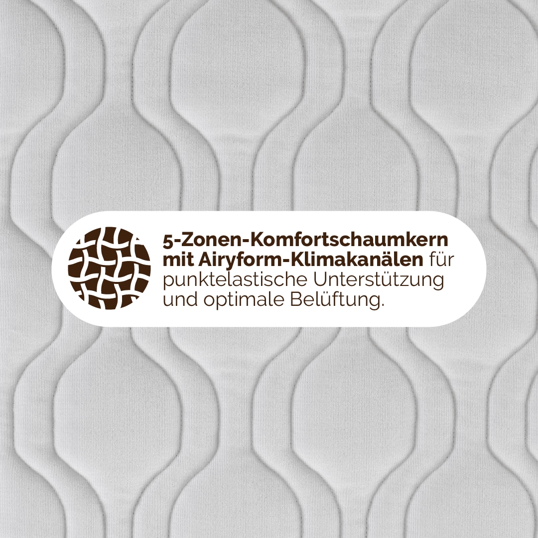DI QUATTRO Komfortschaummatratze »Airy Form 19« 19 cm hoch Raumgewicht: 28 kg/m³ 1 Stk. tlg. Matratze mit atmungsaktivem Kern, 90x200 cm und weitere Größen