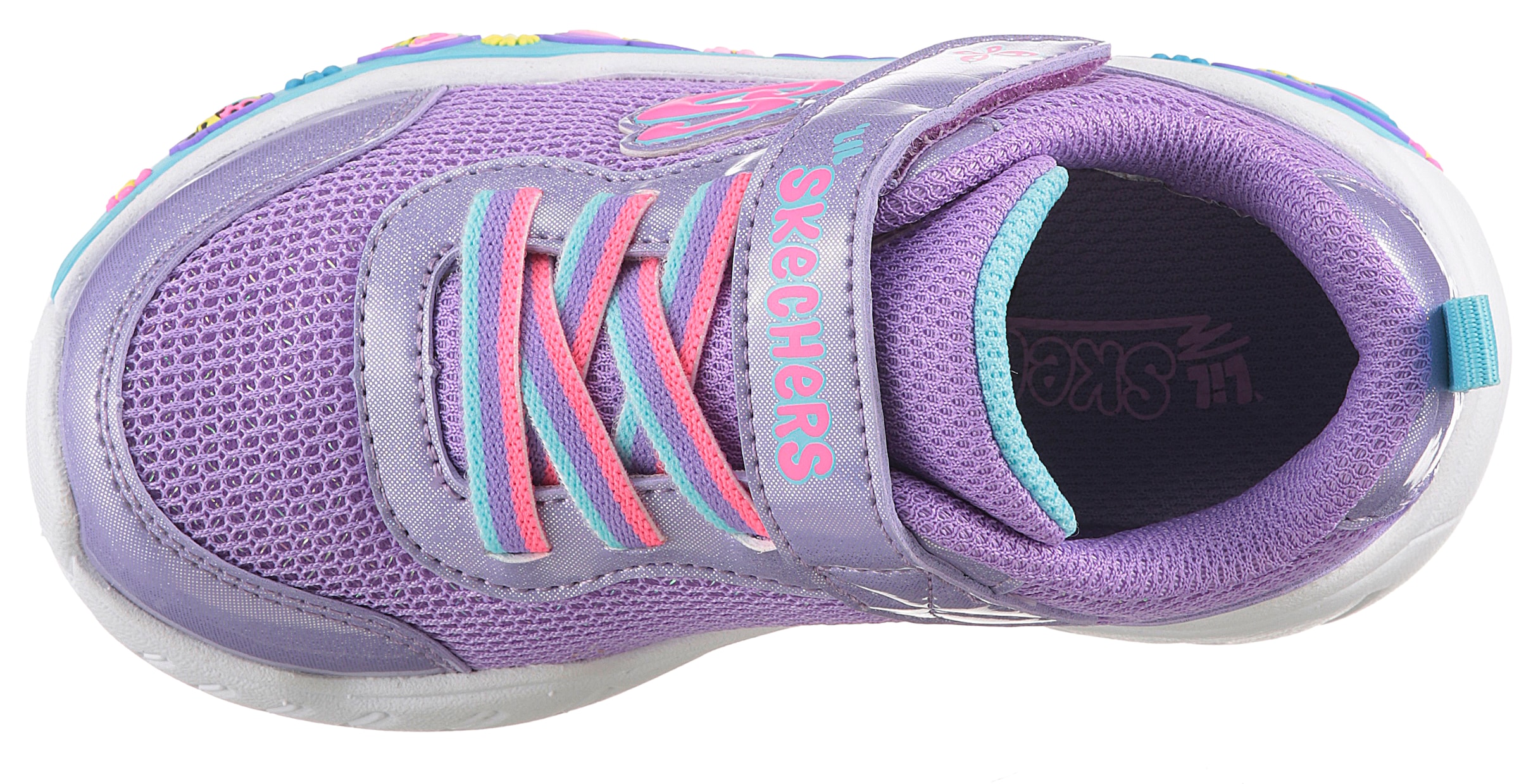 Skechers Lauflernschuh »PLAY SCENE-FUN SQUAD«, Sneaker mit bunten Motiven verziert, Größenschablone zum Download