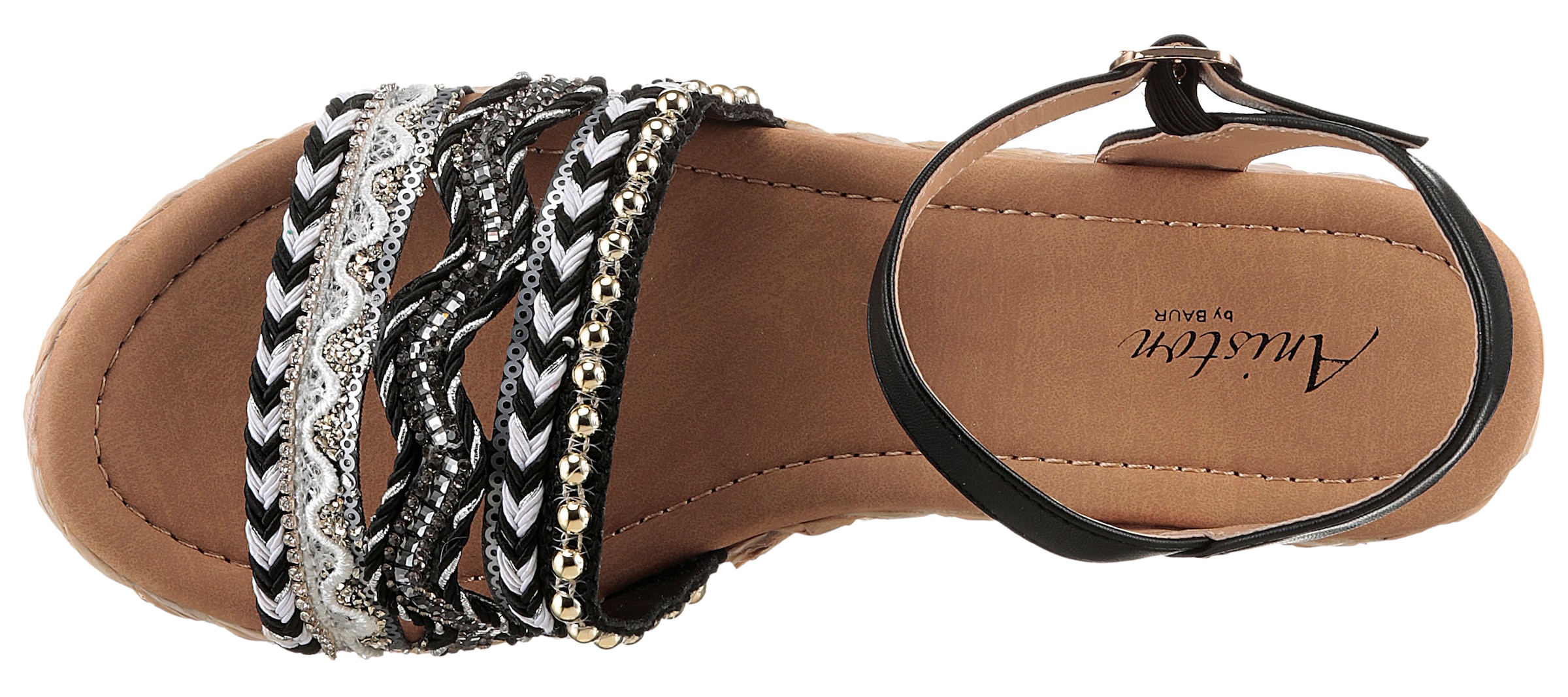 Aniston SHOES Keilsandalette, Sandale, Sommerschuh, Pailletten - NEUE KOLLEKTION