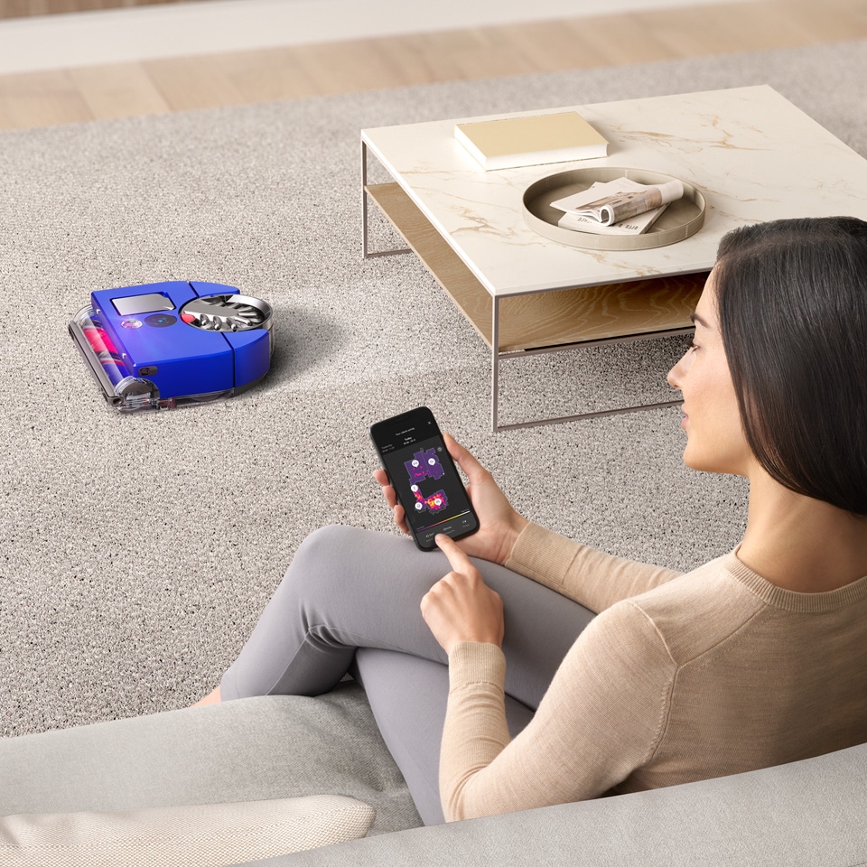 DYSON Saugroboter »Dyson 360 Vis Nav™, 360° Kamerasystem« HEPA-Filter, beutellos, 9,9cm flach