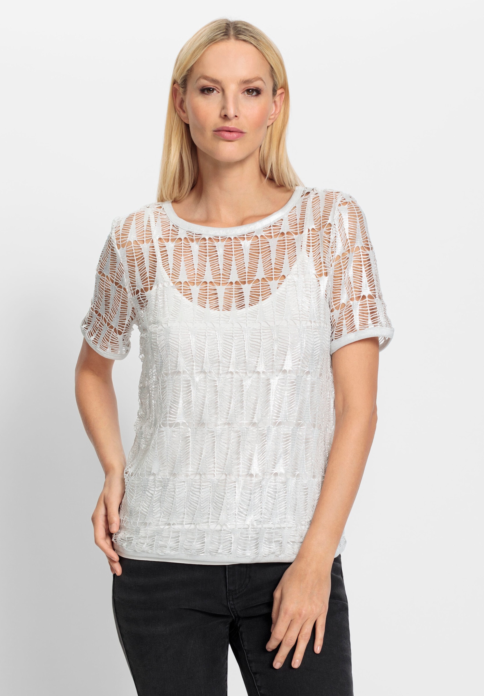 heine Spitzenshirt »Spitzenshirt 2-in-1-Shirt mit Spitze«