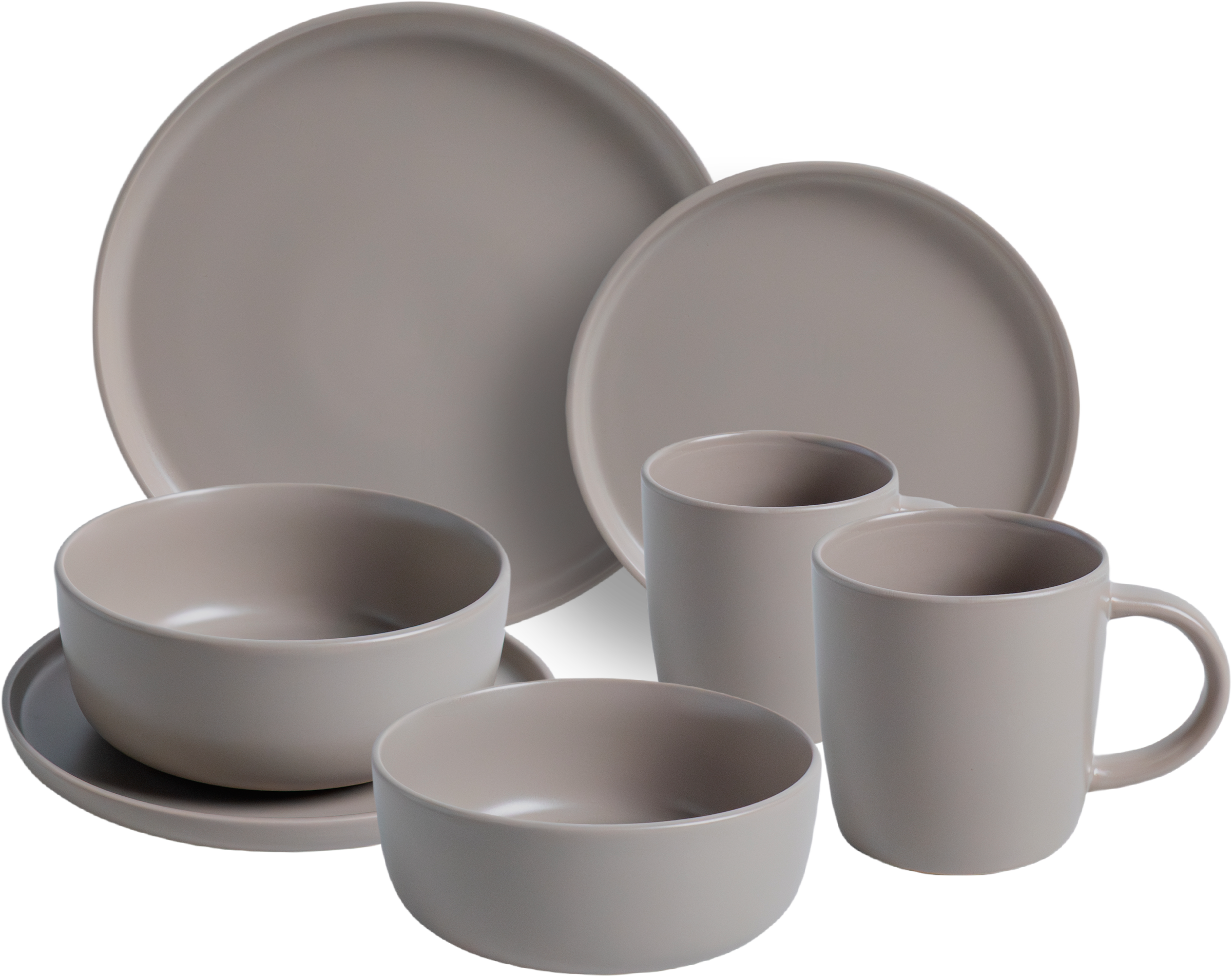 van Well Kombiservice »Geschirr-Set Grigio, 16-teilig« rund, taupe, spülmaschinen- und mikrowellengeeignet