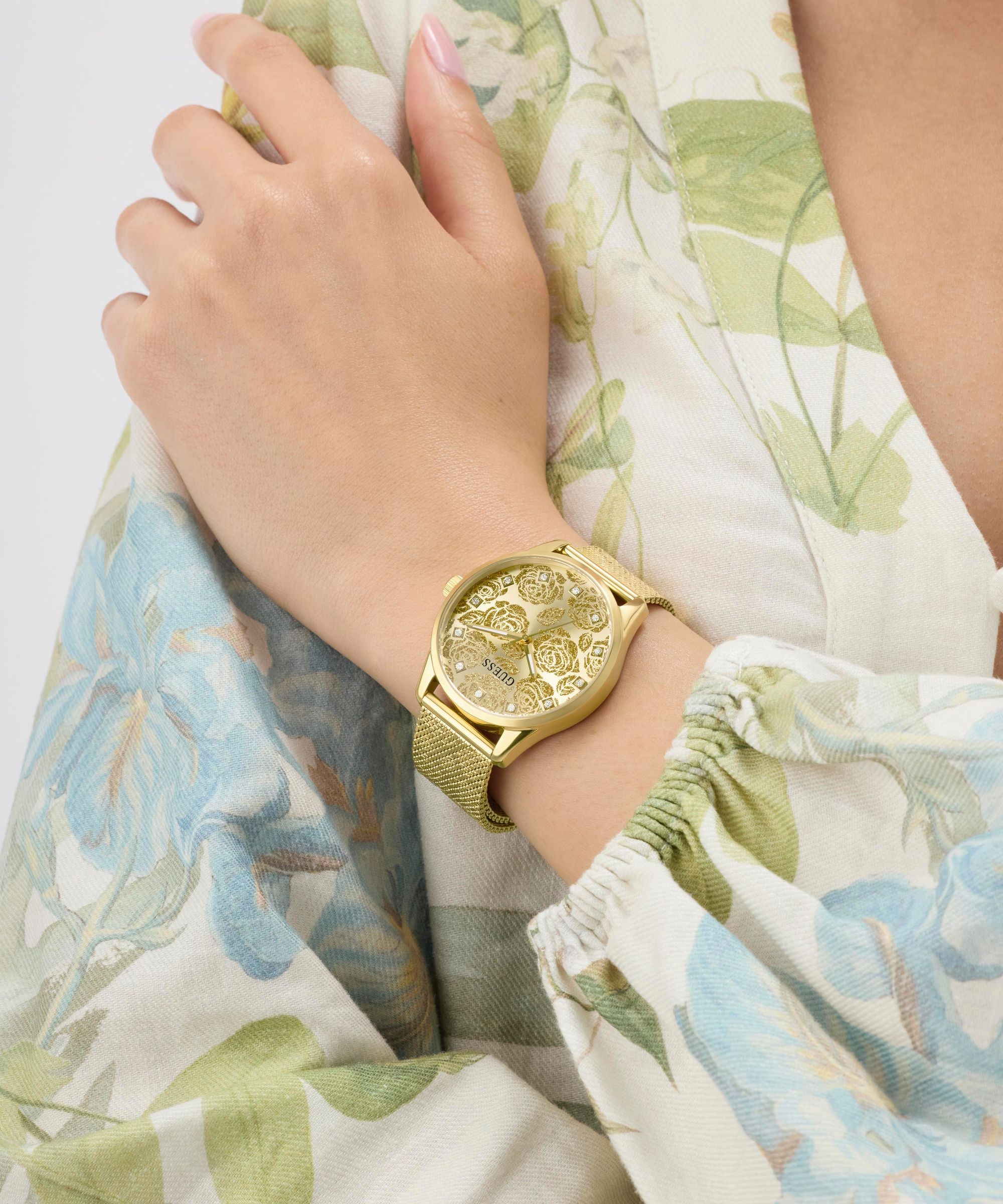 Guess Quarzuhr »CALLA« Armbanduhr, Damenuhr, Edelstahlarmband, analog
