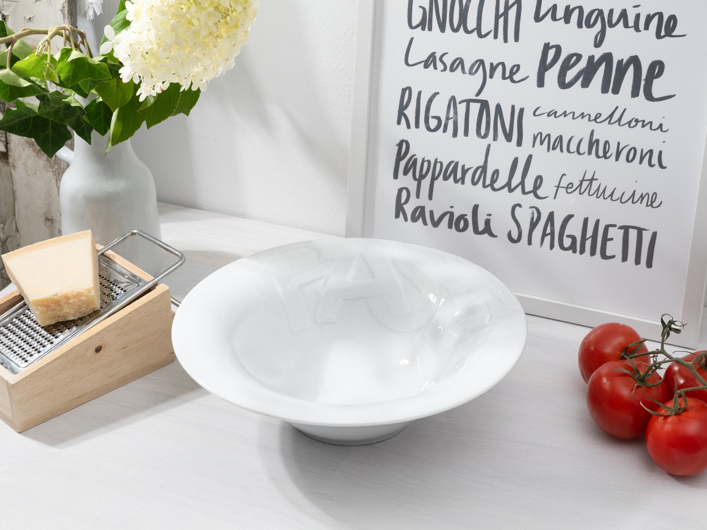 CreaTable Pastateller »Essteller Gourmet« Teller Set für 4 Personen, weiß, Porzellan,schwere Qualität