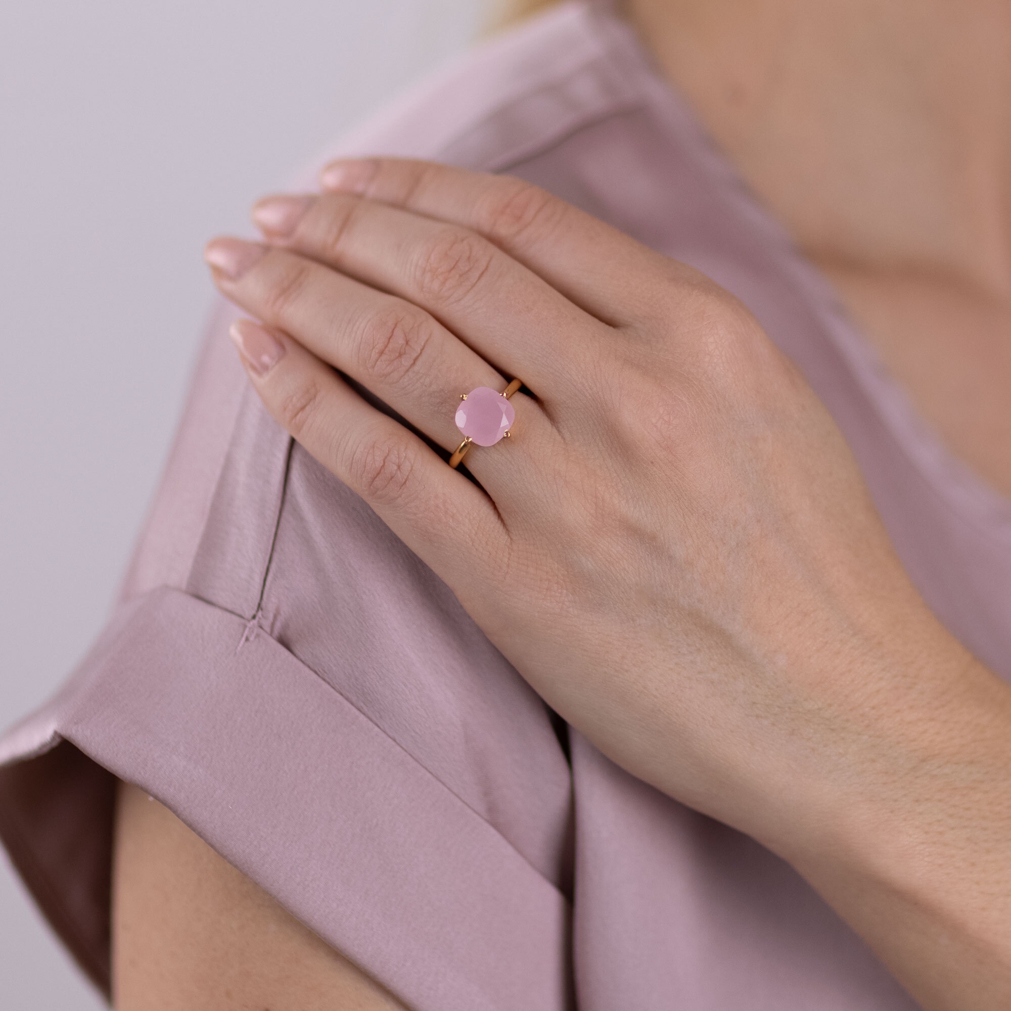 AILORIA Fingerring »Ring Rosa Chalcedon ÉGLANTINE«