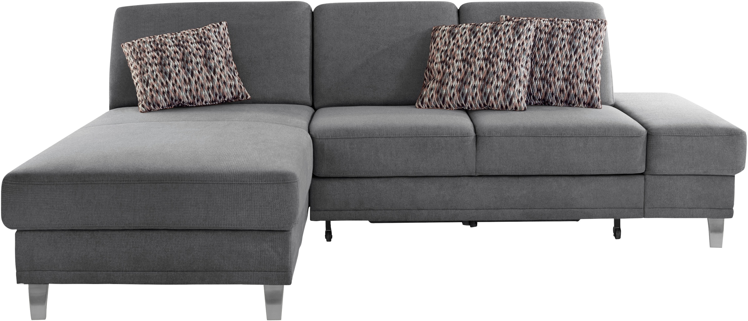 sit&more Ecksofa »Clio L-Form«, wahlweise mit Bettfunktion oder Vorziehsitz und Bettkasten, Federkern