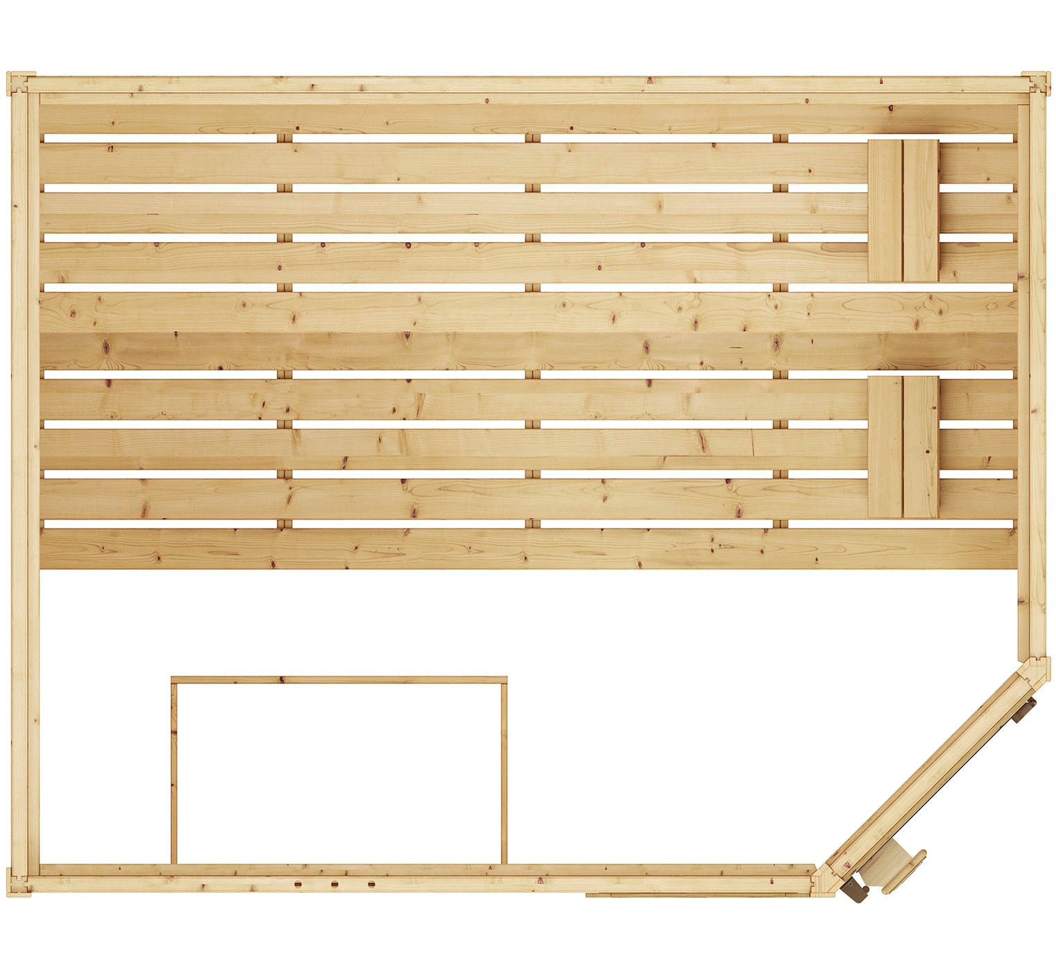 weka Sauna »Massivholzsauna VALIDA Eck 3« Blockbohlen, Fensterlement, moderne Ganzglastür