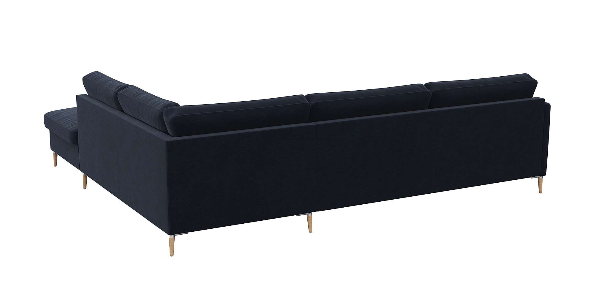 FLEXLUX Ecksofa »Fiore, super Sitzkomfort durch Kaltschaum im Sitz, L-Form«, schmale Armlehnen, Füße Alu+ Eiche