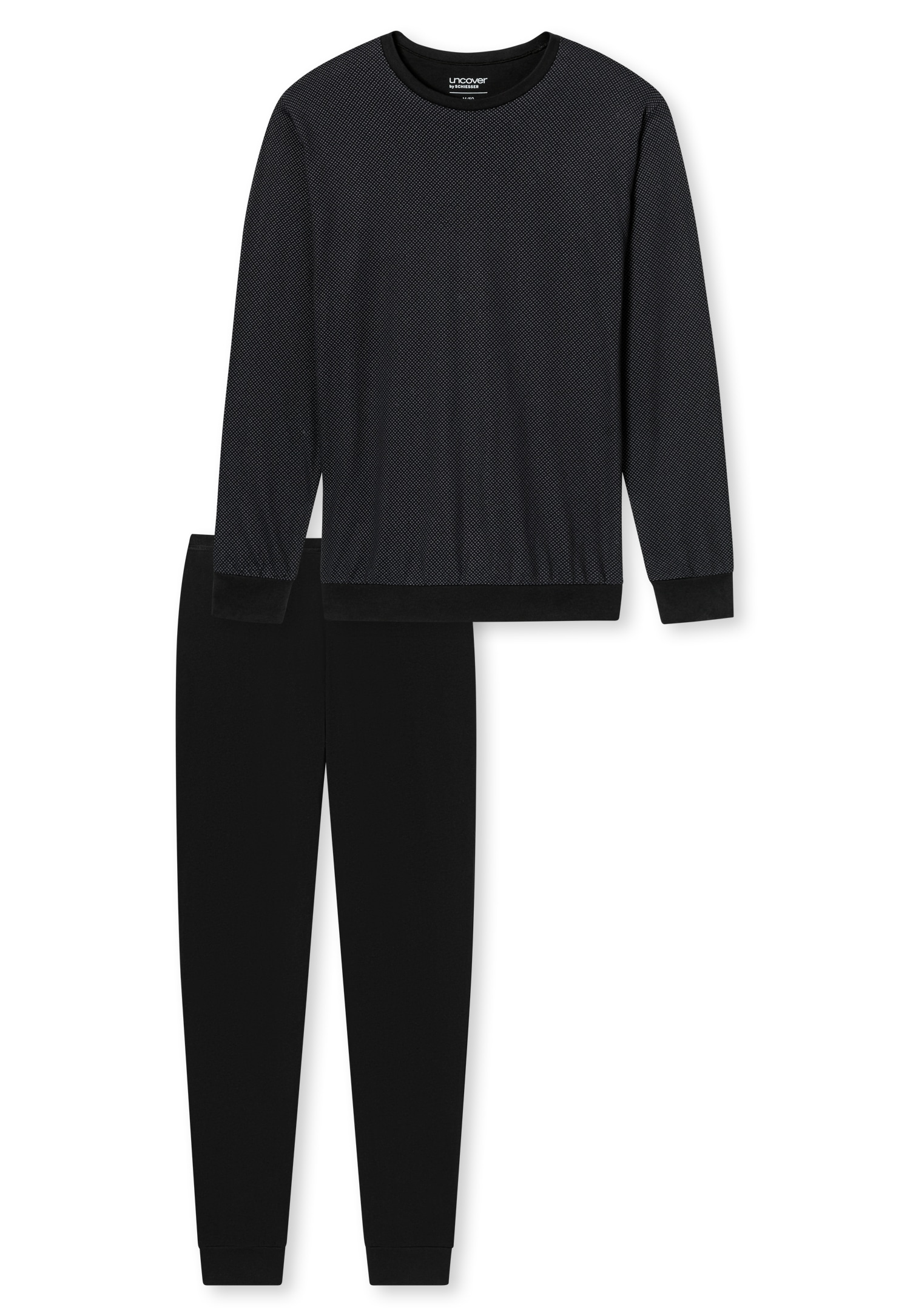 uncover by SCHIESSER Schlafanzug »UNCOVER Nightwear«, (2 tlg.), Langarm, Rundhals-Ausschnitt, Single Jersey-Qualität, weich