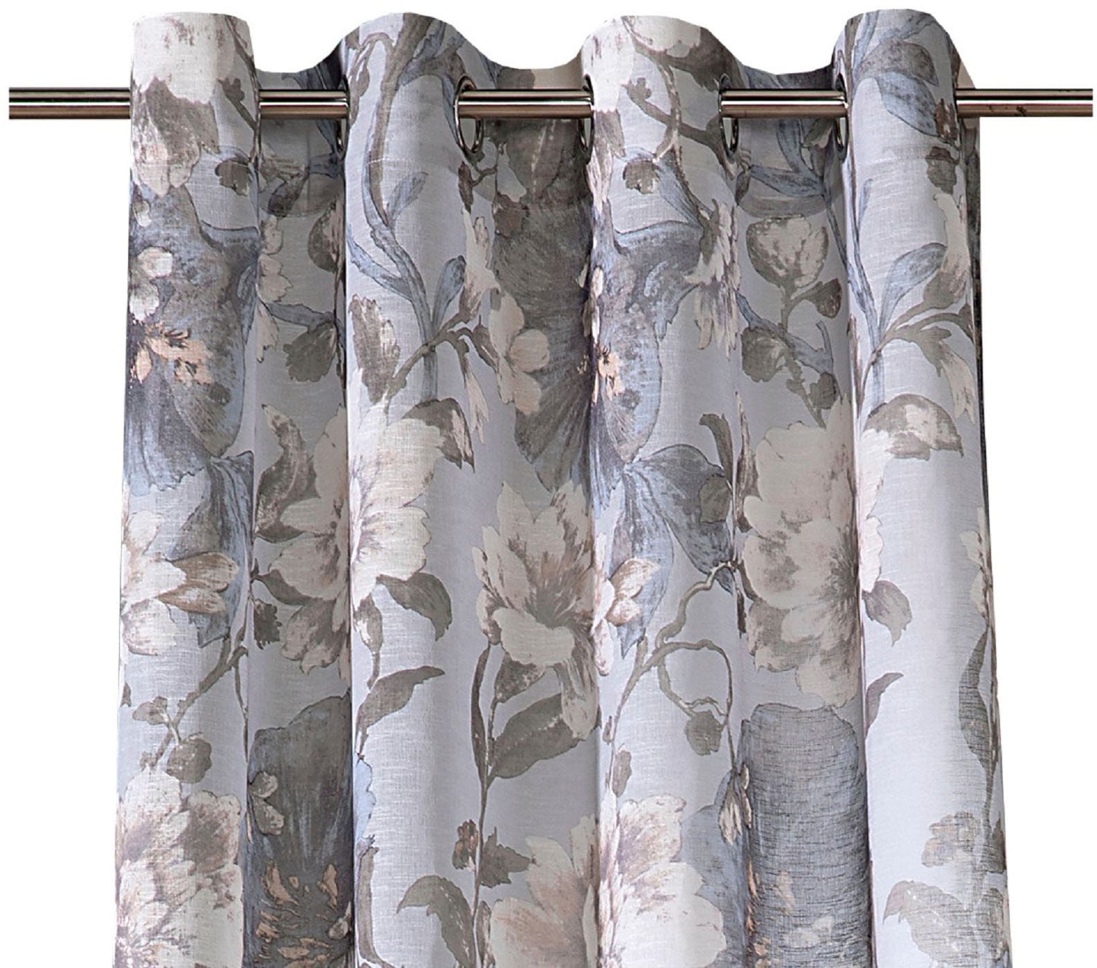 Weckbrodt Vorhang »Charlotte«, (1 St.), Leinen, halbtransparent, floral, geblümt, Gardine, Store