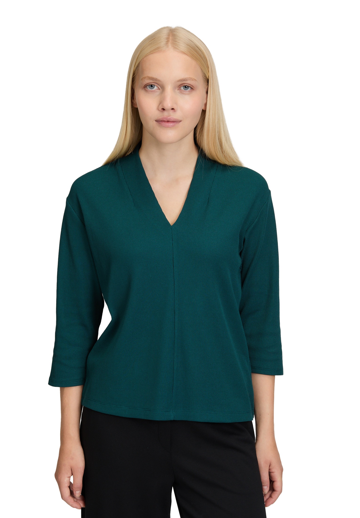 Betty&Co Langarmshirt »Casual-Shirt mit V-Ausschnitt«