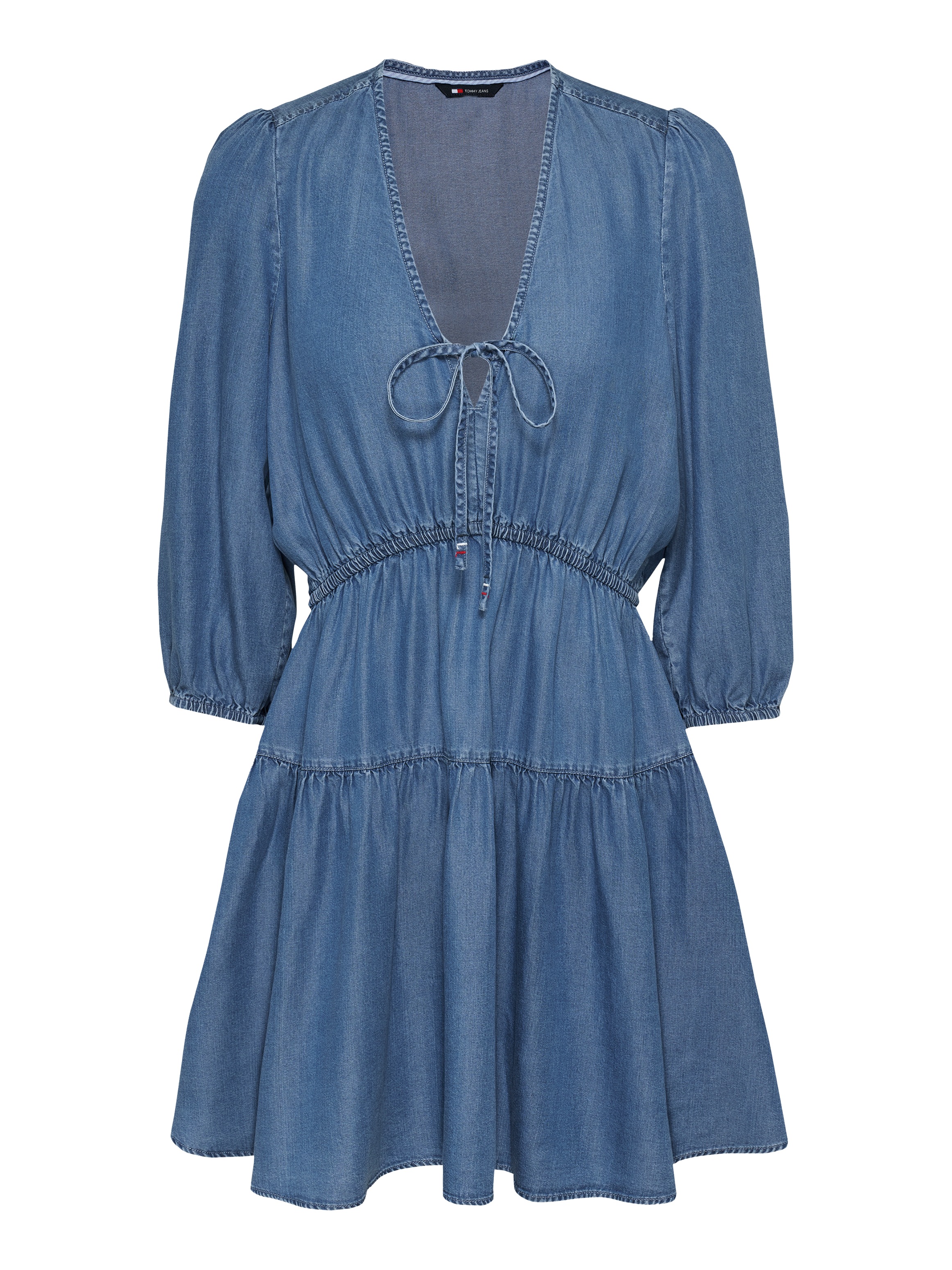 Tommy Jeans Blusenkleid »TJW CHAMBRAY MINI DRESS EXT«, mit Volant, in Mini-Länge