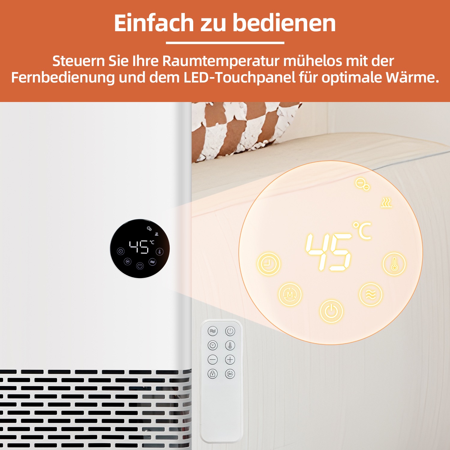 SHX Konvektor, 2200 W, Smart Home fähig (Wifi), Tragegriff