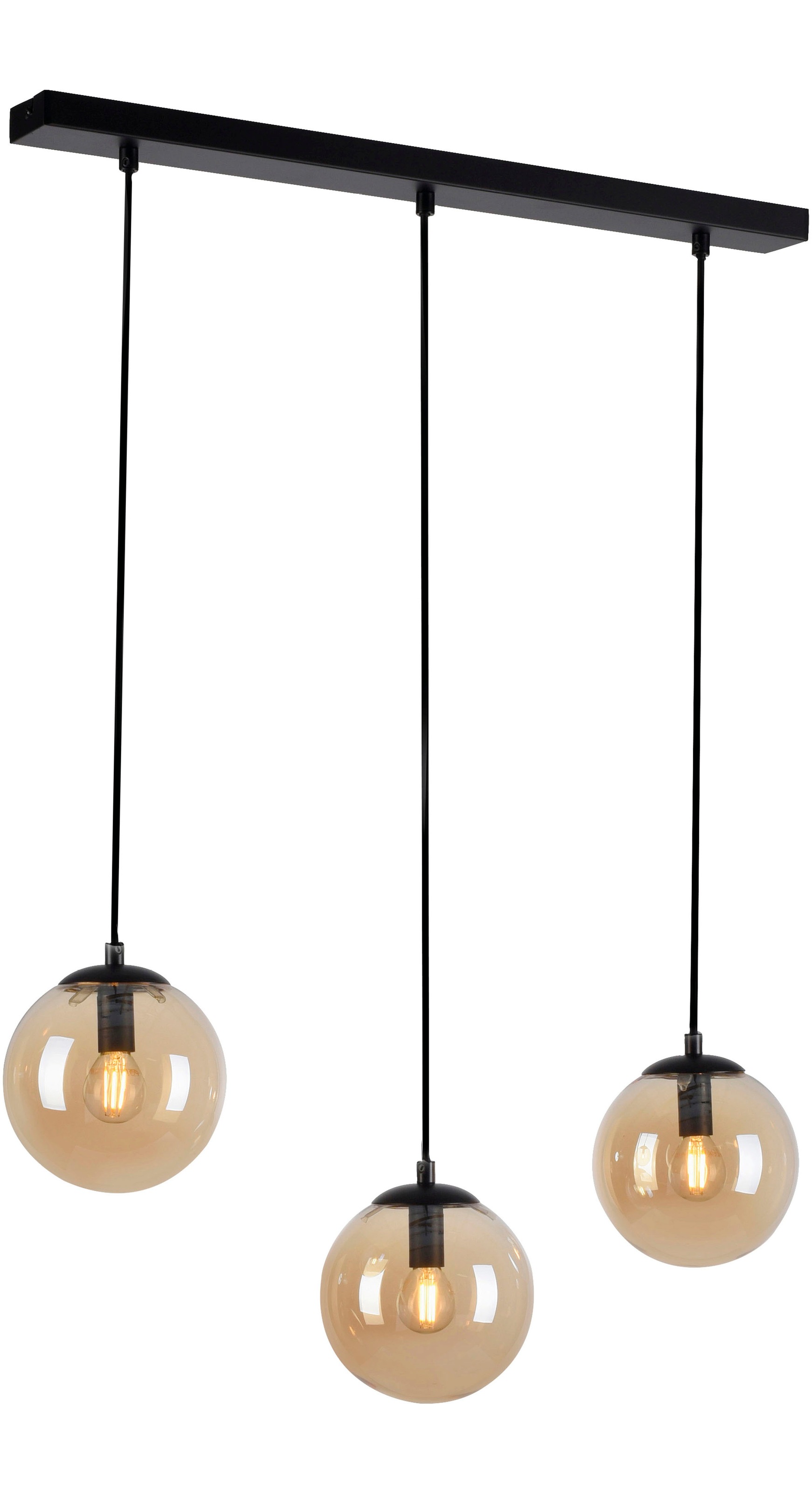 my home Pendelleuchte »Nymölla« E14 Hängeleuchte mit großen Glaskugeln, amberfarben oder opal matt weiß