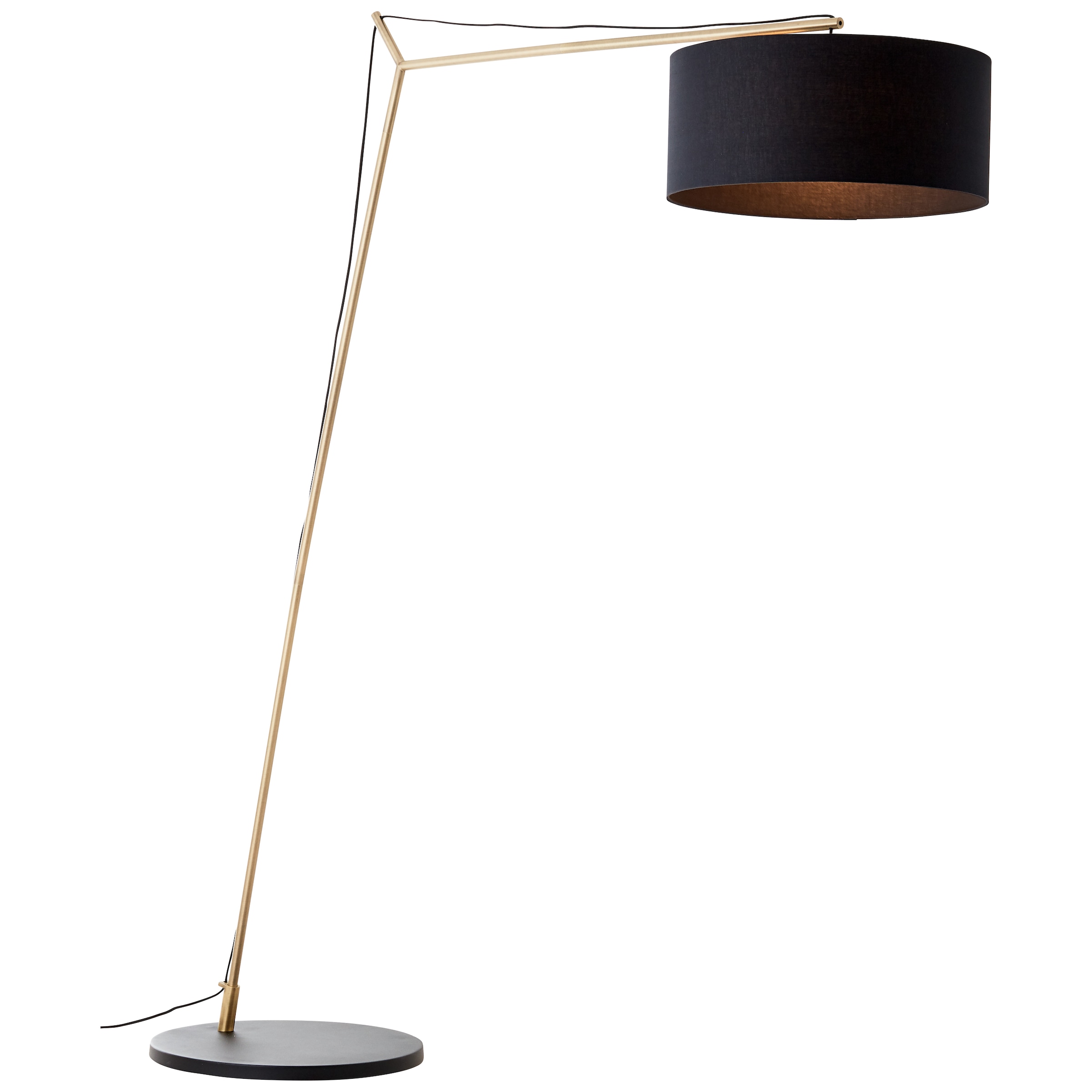 Brilliant Bogenlampe »Annice«, 1 flammig, Leuchtmittel E27 | ohne Leuchtmittel, Höhe 193cm, Ausl. 160cm, E27, schwarz/messingfarben gebürstet