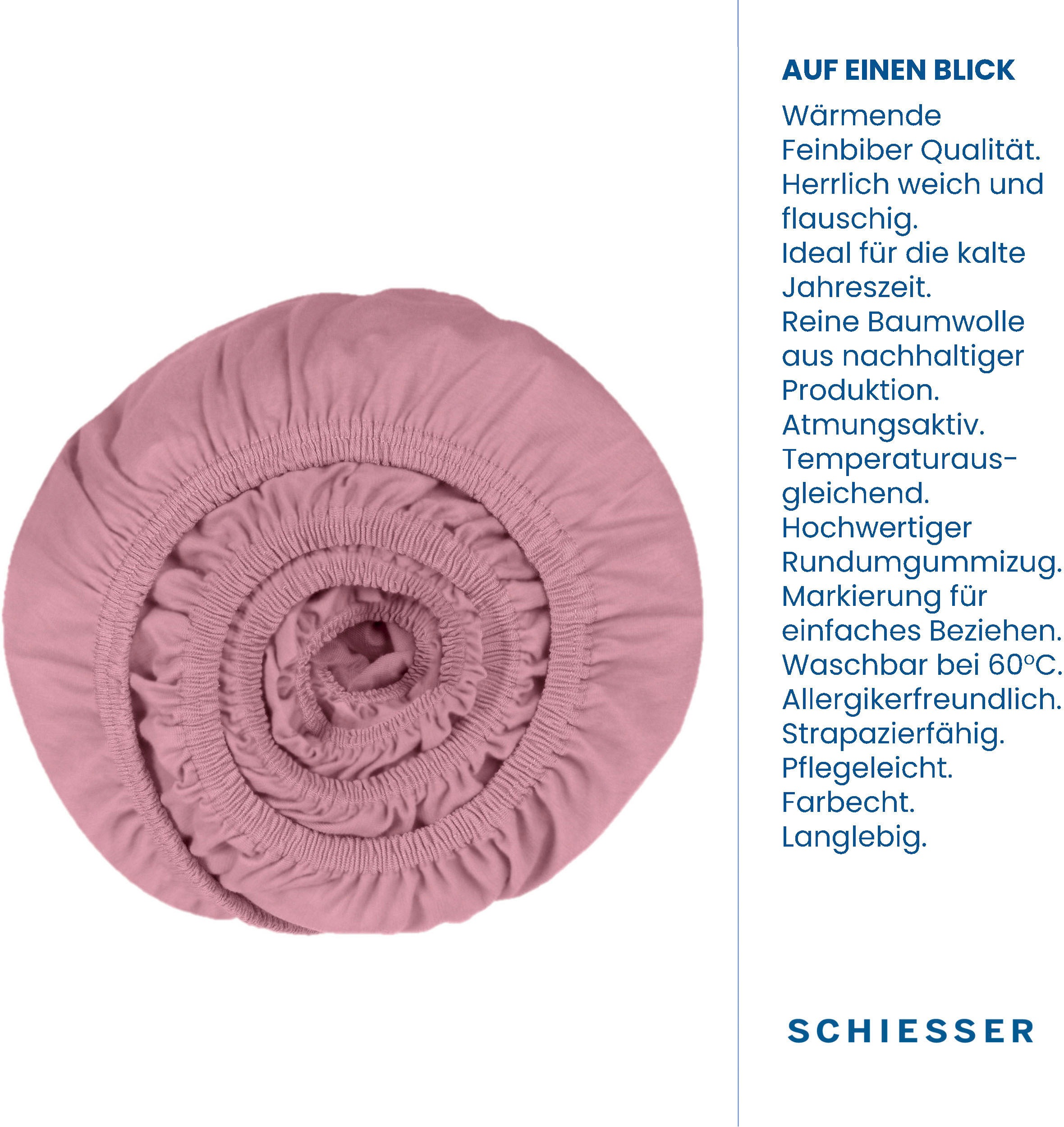 Schiesser Spannbettlaken »Finni aus wärmender Baumwolle«, für Matratzen bis zu 18 cm Höhe, Made in Green