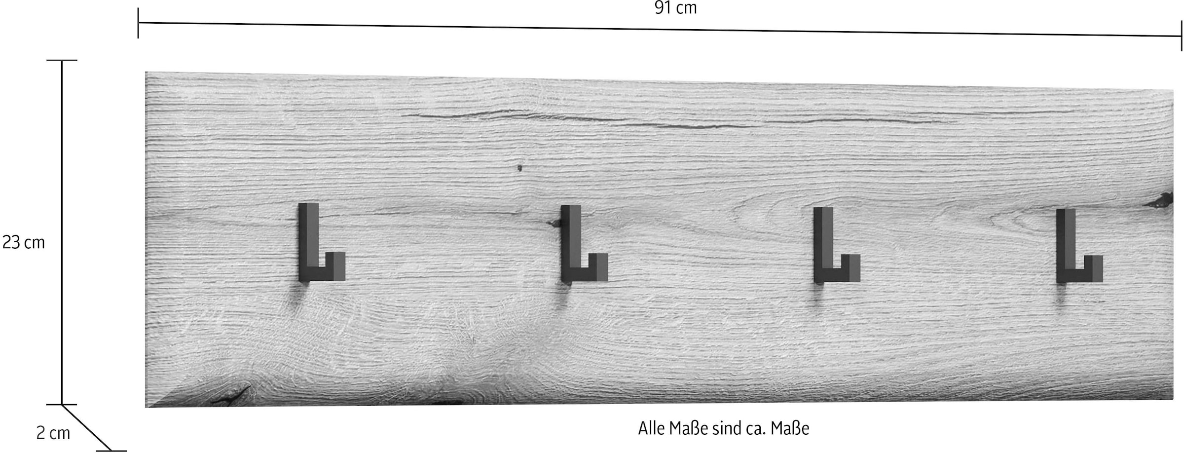 INOSIGN Wandboard »Marlon«, (Packung, 1 St.), Maße (B/H/T in cm): (91/80/2) - Farbe: Weiß Hochglanz und Eiche