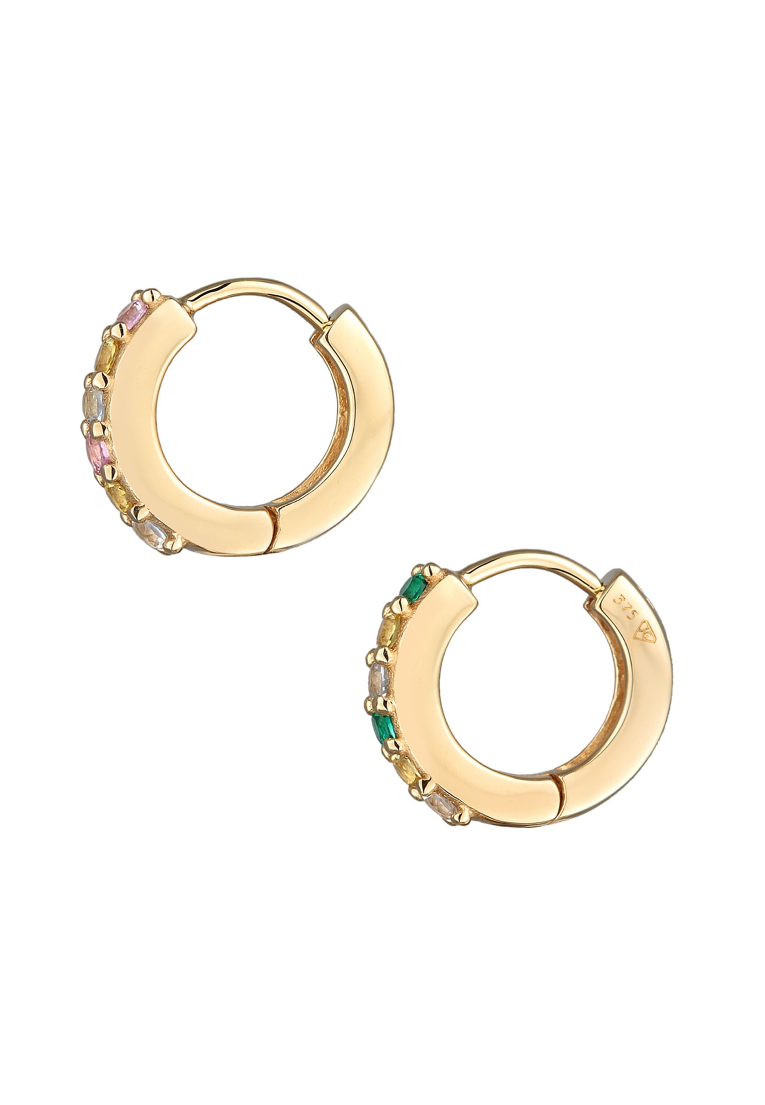 HAZE & GLORY Paar Creolen »Ohrringe Creolen synth Saphire - cool glam 375 Gelbgold«