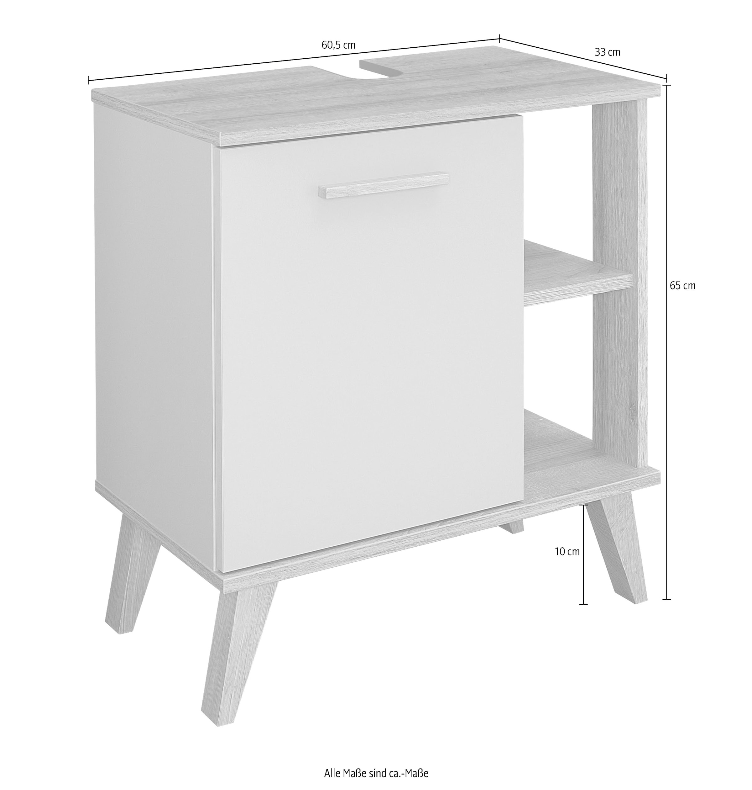 Saphir Badmöbel-Set »Quickset 5-teilig, Waschbeckenunterschrank mit LED-Spiegelschrank«, (5 St.), Unterschrank, Hängeschrank, Midischrank, inkl. Türdämpfer, 6 Türen