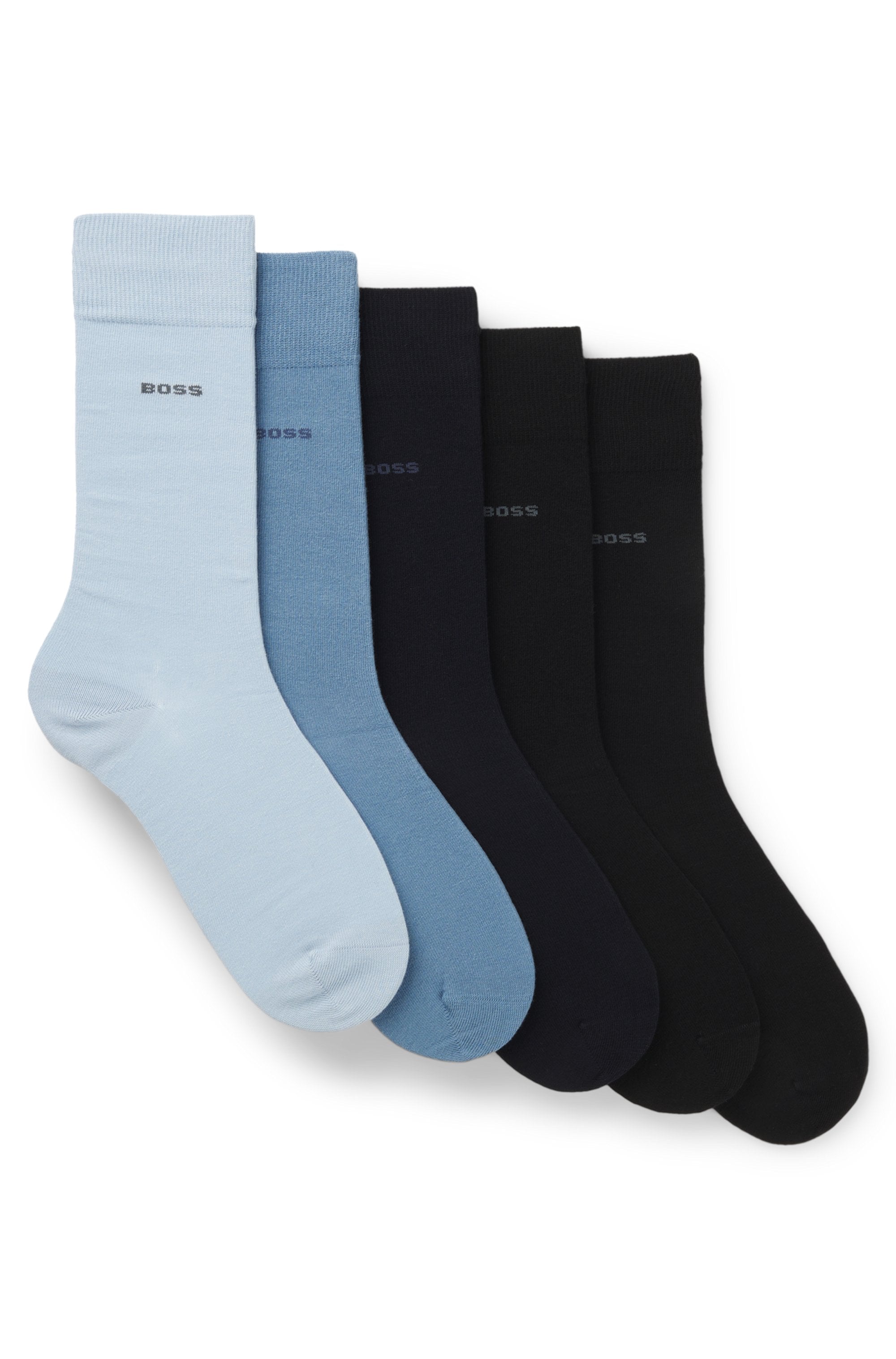 BOSS Basicsocken aus Baumwoll-Mix im Fünferpack