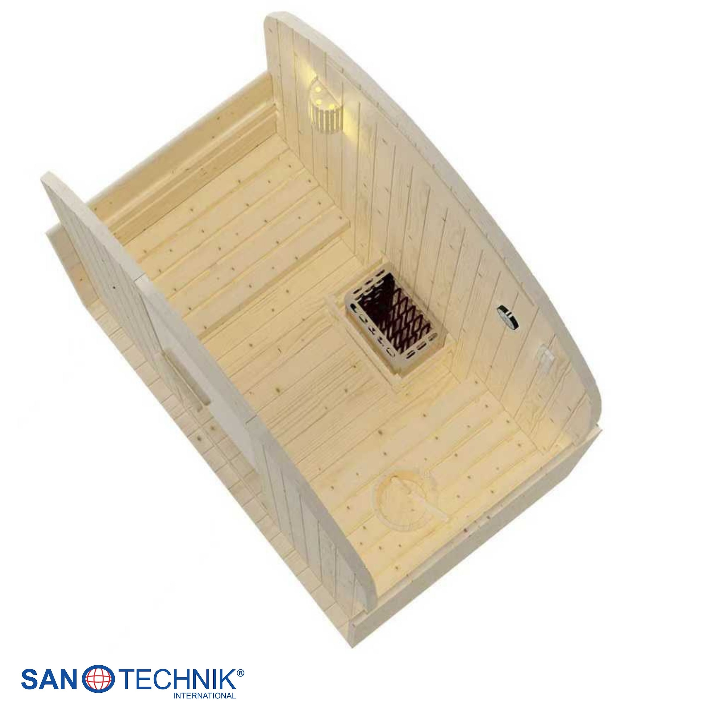 Sanotechnik Sauna »Außensauna ISLAND« 2 oder 4 Personen; inkl. 3,6 kW oder 8 kW Saunaofen und Saunasteine