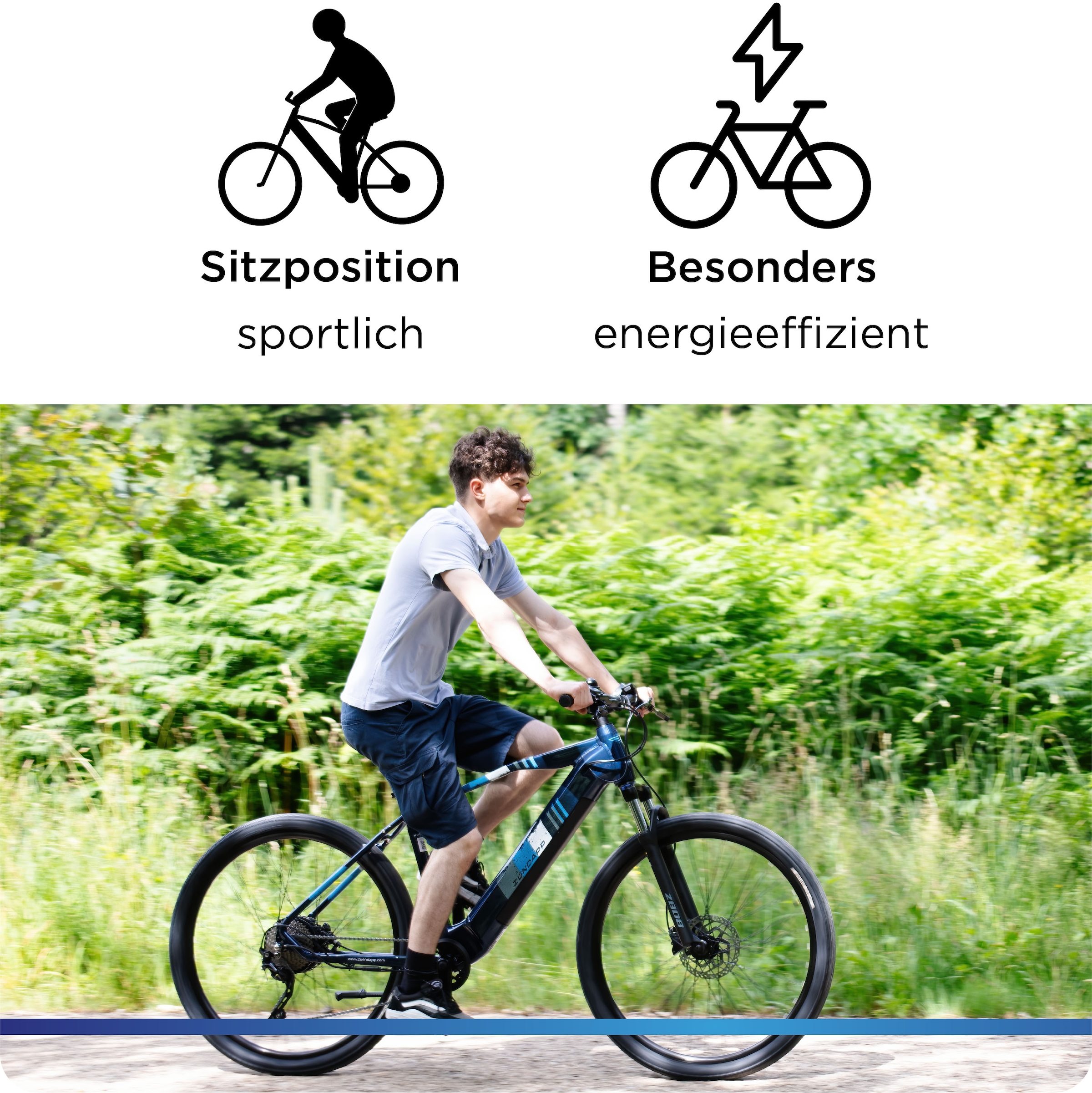 Zündapp »Z808« 10 Gang Shimano Deore RD-T6000 Schaltwerk Kettenschaltung Heckmotor 250 W Pedelec, Elektrofahrrad für Damen und Herren, MTB