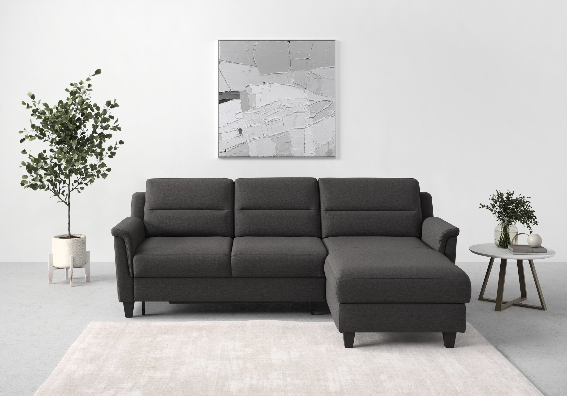 sit&more Ecksofa »Farö L-Form«, inklusive Federkern, wahlweise mit Bettfunktion und Bettkasten