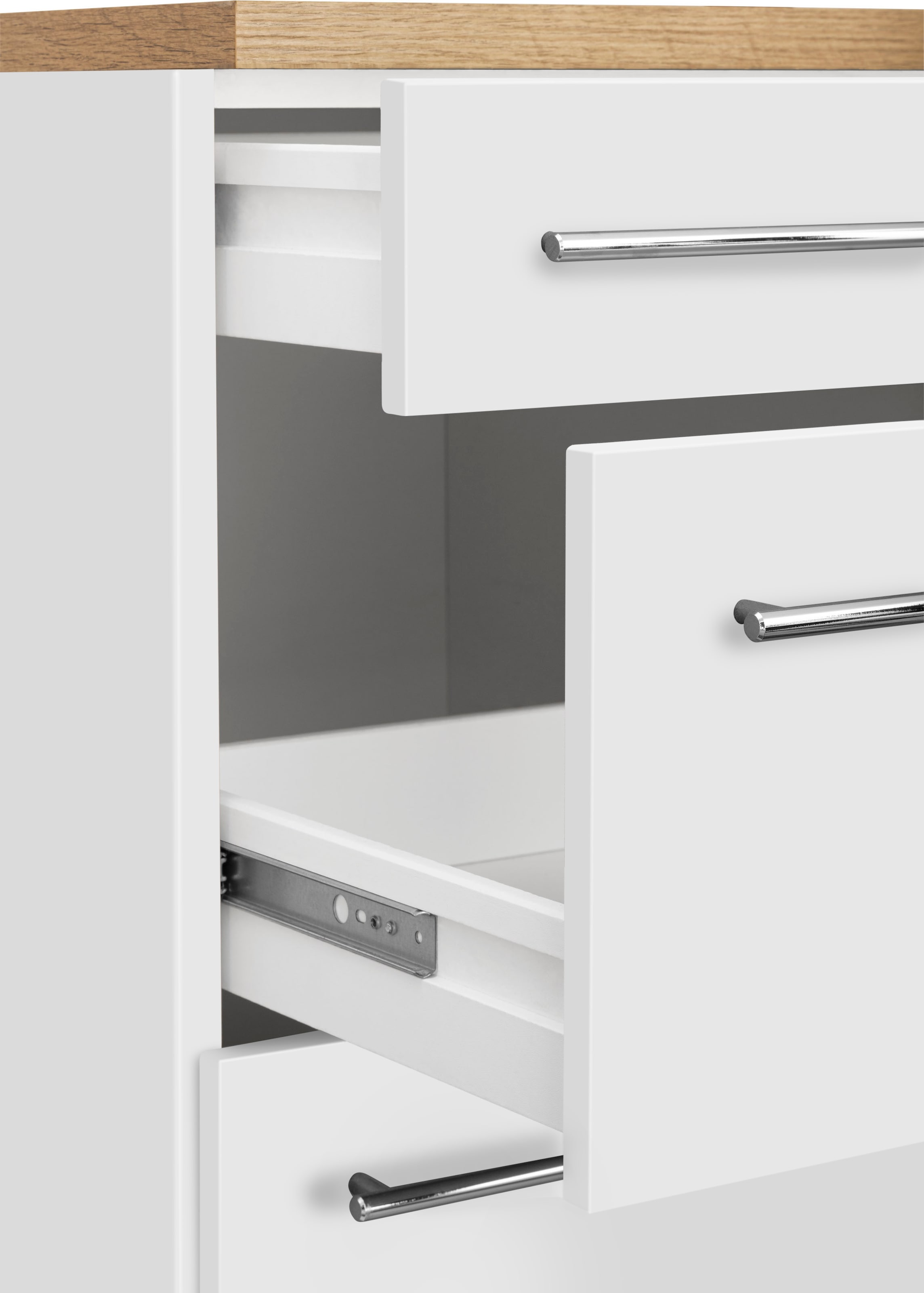 KOCHSTATION Winkelküche »KS-Samos« Stellbreite 280x220 cm, wahlweise mit E-Geräten, mit Arbeitsplatte