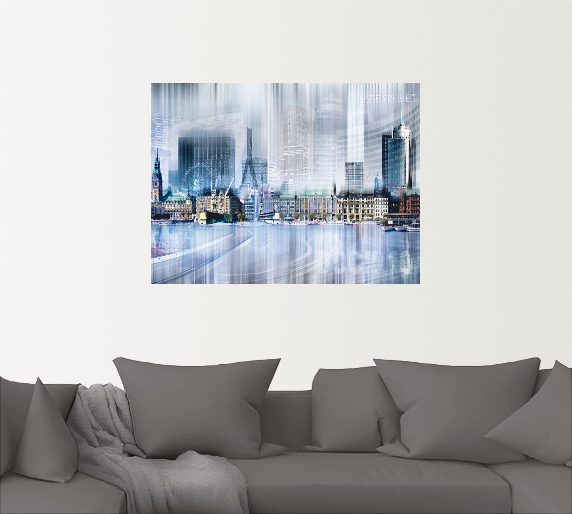 Artland Wandbild versch. »Hamburg auf I«, Skyline Leinwandbild, kaufen als Größen St.), in Collage Poster oder Wandaufkleber (1 Deutschland, Raten