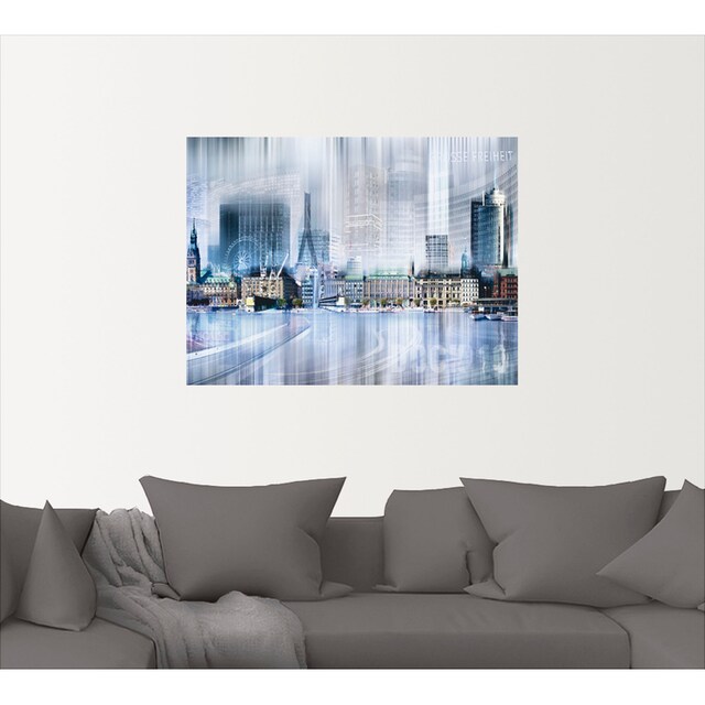 Artland Wandbild »Hamburg Skyline Collage I«, Deutschland, (1 St.), als  Leinwandbild, Wandaufkleber oder Poster in versch. Größen auf Raten kaufen