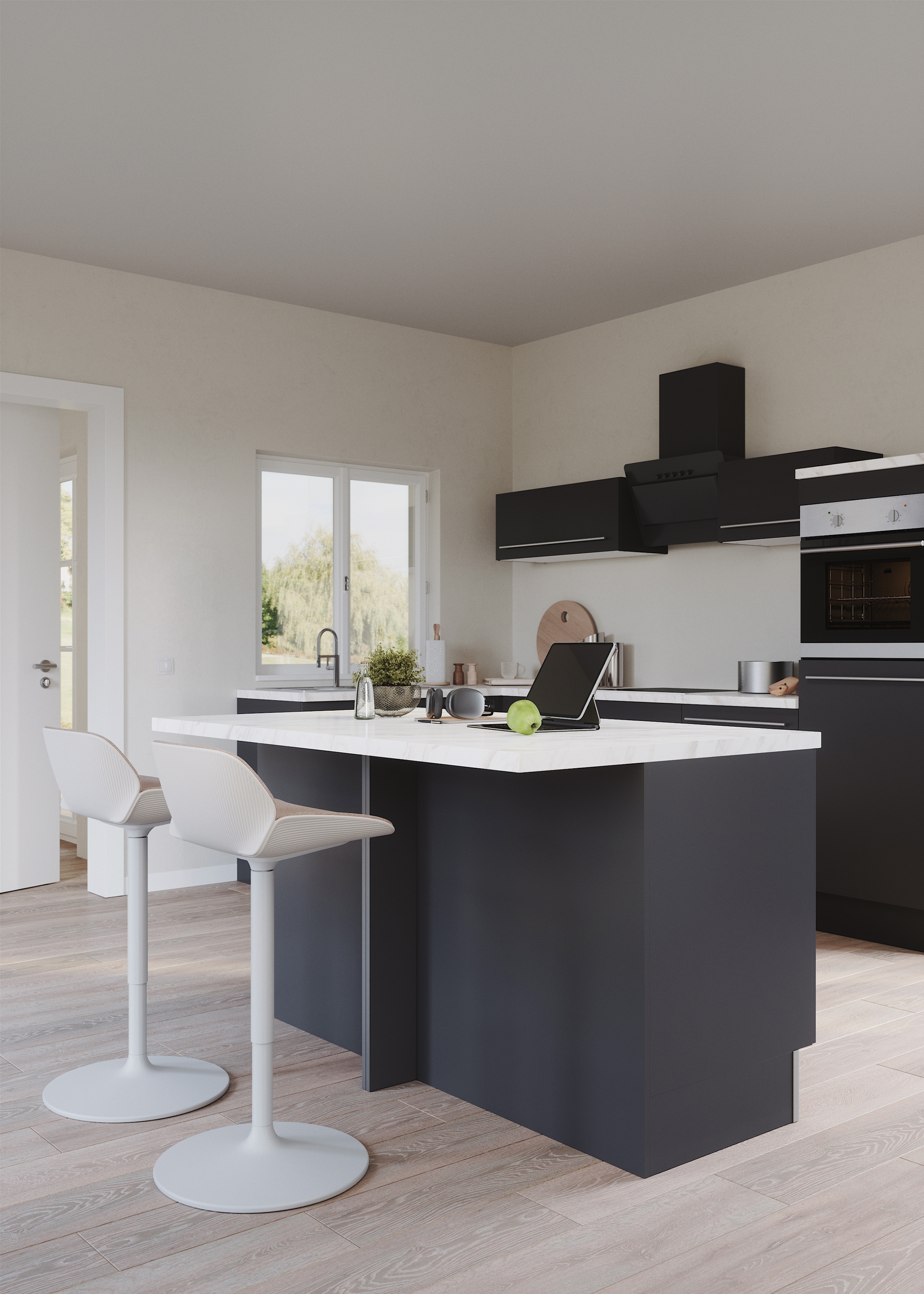 OPTIFIT Kücheninsel »Bern2«, Stellmaße 161 x 96,5 cm, mit durchgehender Arbeitsplatte als Theke
