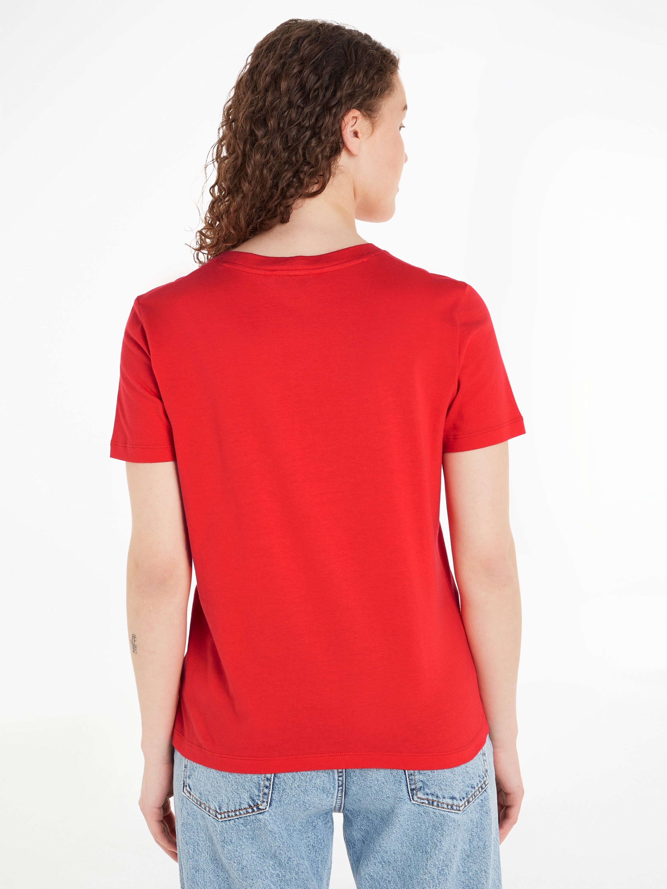 Tommy Hilfiger Kurzarmshirt »REG CORP LOGO C-NK SS« Baumwolle