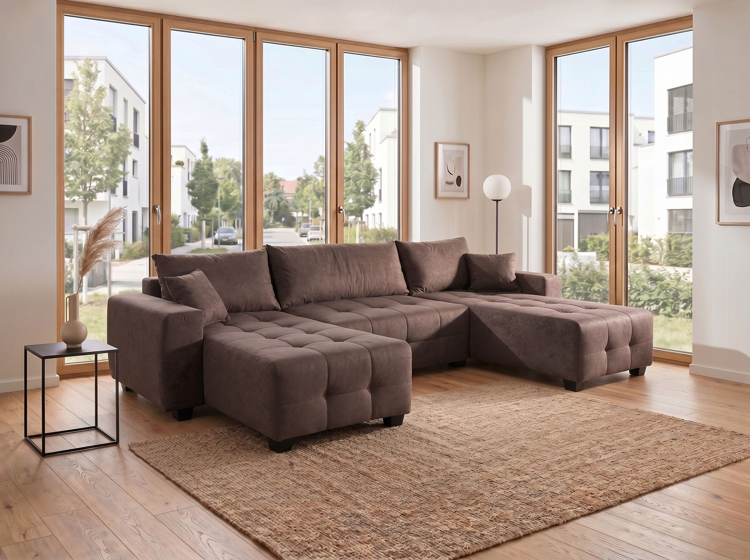 OTTO home Wohnlandschaft "Bella U-Form, B: 314 cm, inkl. Schlaffunktion, auch in Cord" inkl. Bettkasten, Bonellfederkern, extra große Liegefläche: 269x135cm
