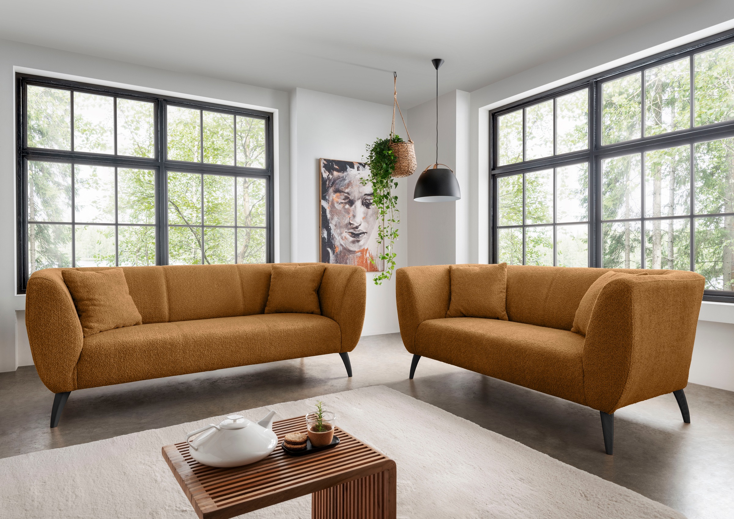 Home affaire 3-Sitzer zwei verschiedene Fußfarben wählbar