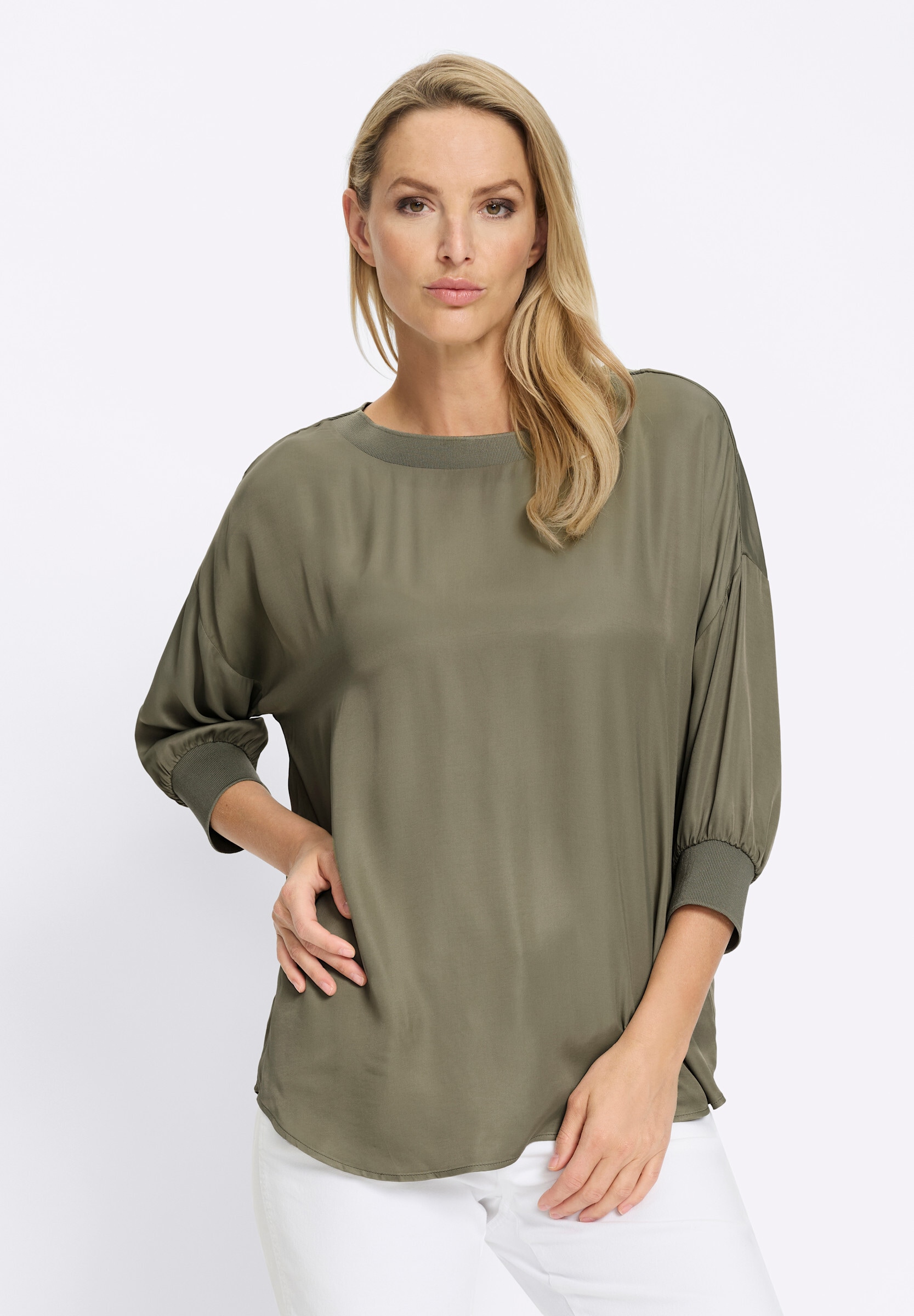 heine Schlupfbluse »Satin-Bluse Satinbluse mit 3/4-Arm«
