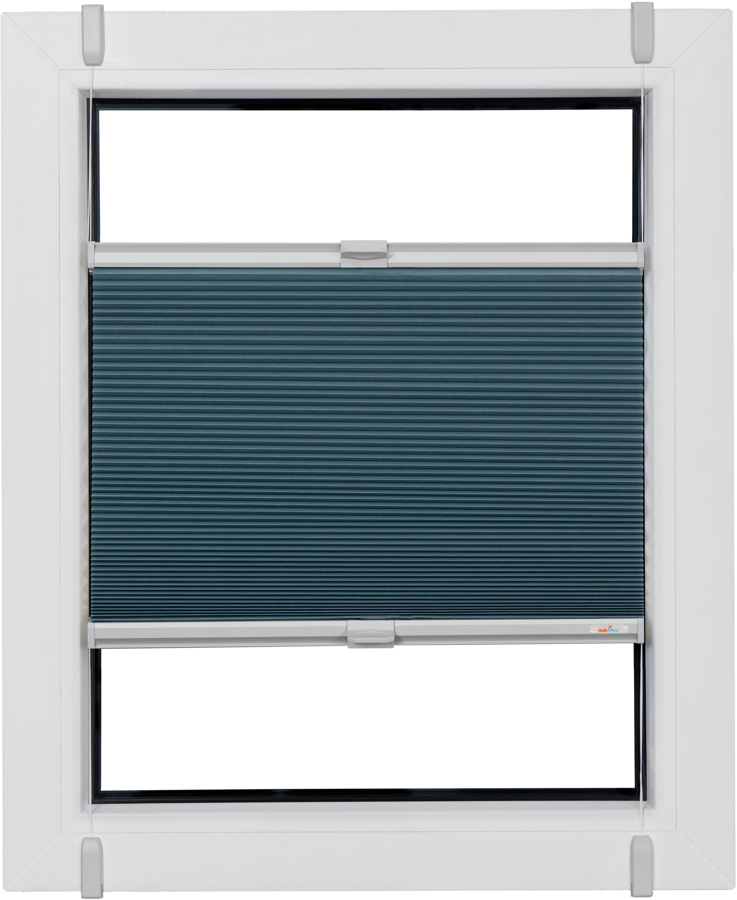 sunlines Wabenplissee »One Size Style Honeycomb VD«, verdunkelnd, ohne Bohren, verspannt, Zubehörfarbe grau, zum Klemmen