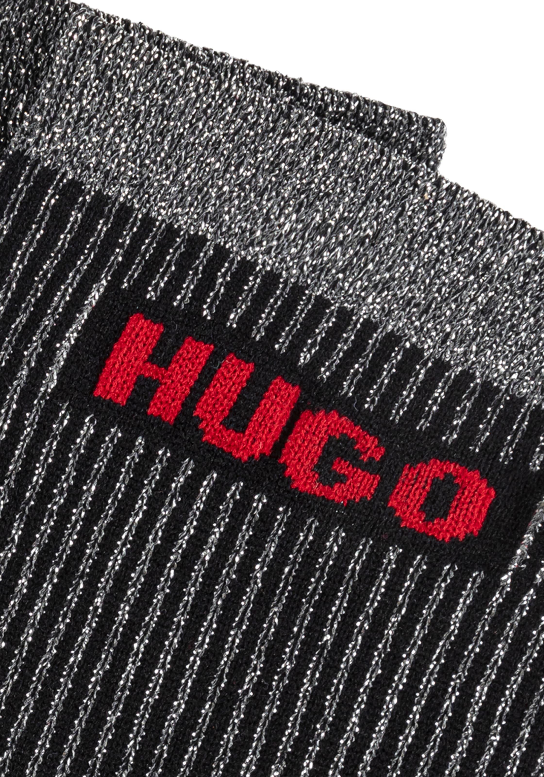 HUGO Underwear Freizeitsocken »2P QS RIB LUREX PA W«, (Packung, 2 Paar), mit glänzenden Fäden