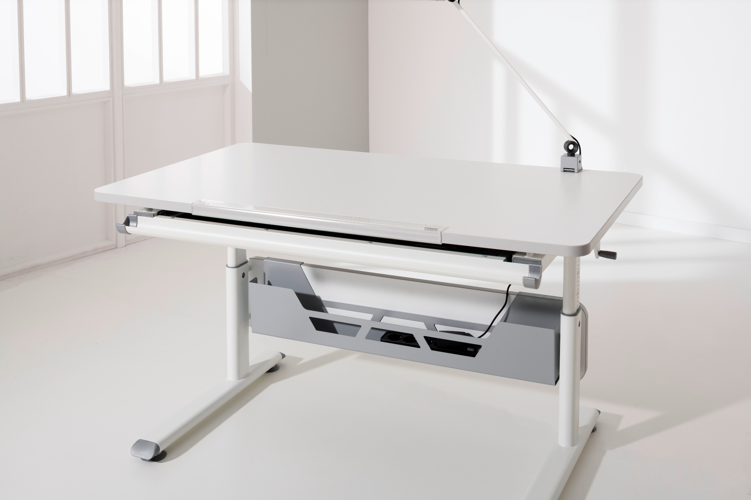 PAIDI Schreibtischaufsatz »Kabelkanal für Schreibtische« B/H/T ca. 86x19x10cm, Silberfarbig,  Kabelmanagement, zum Einhängen