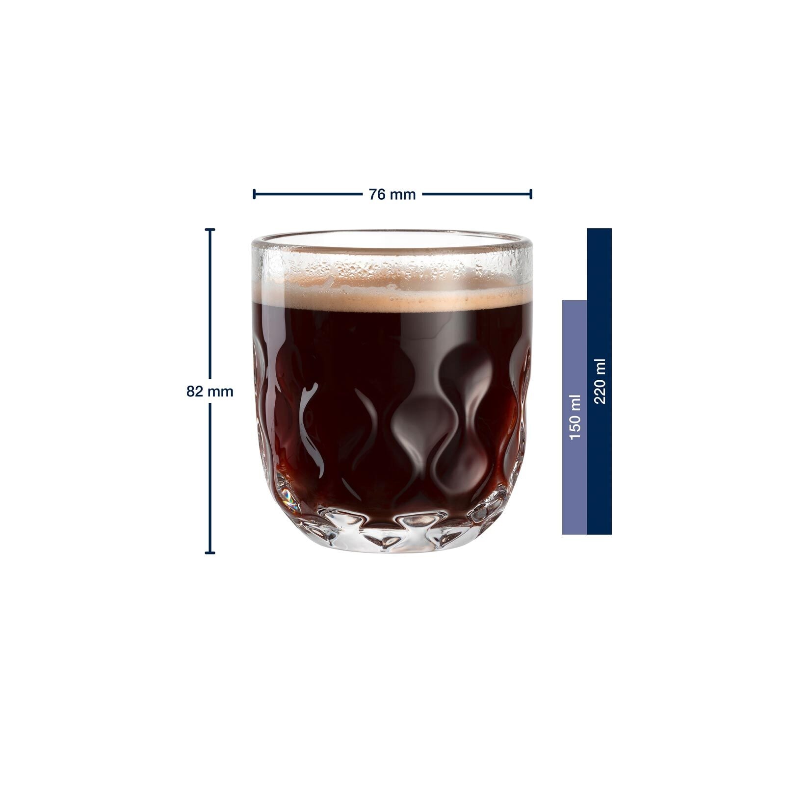 LEONARDO Latte-Macchiato-Glas »Kaffeegläser (2) Gocce 220 ml 6er Set transparent«