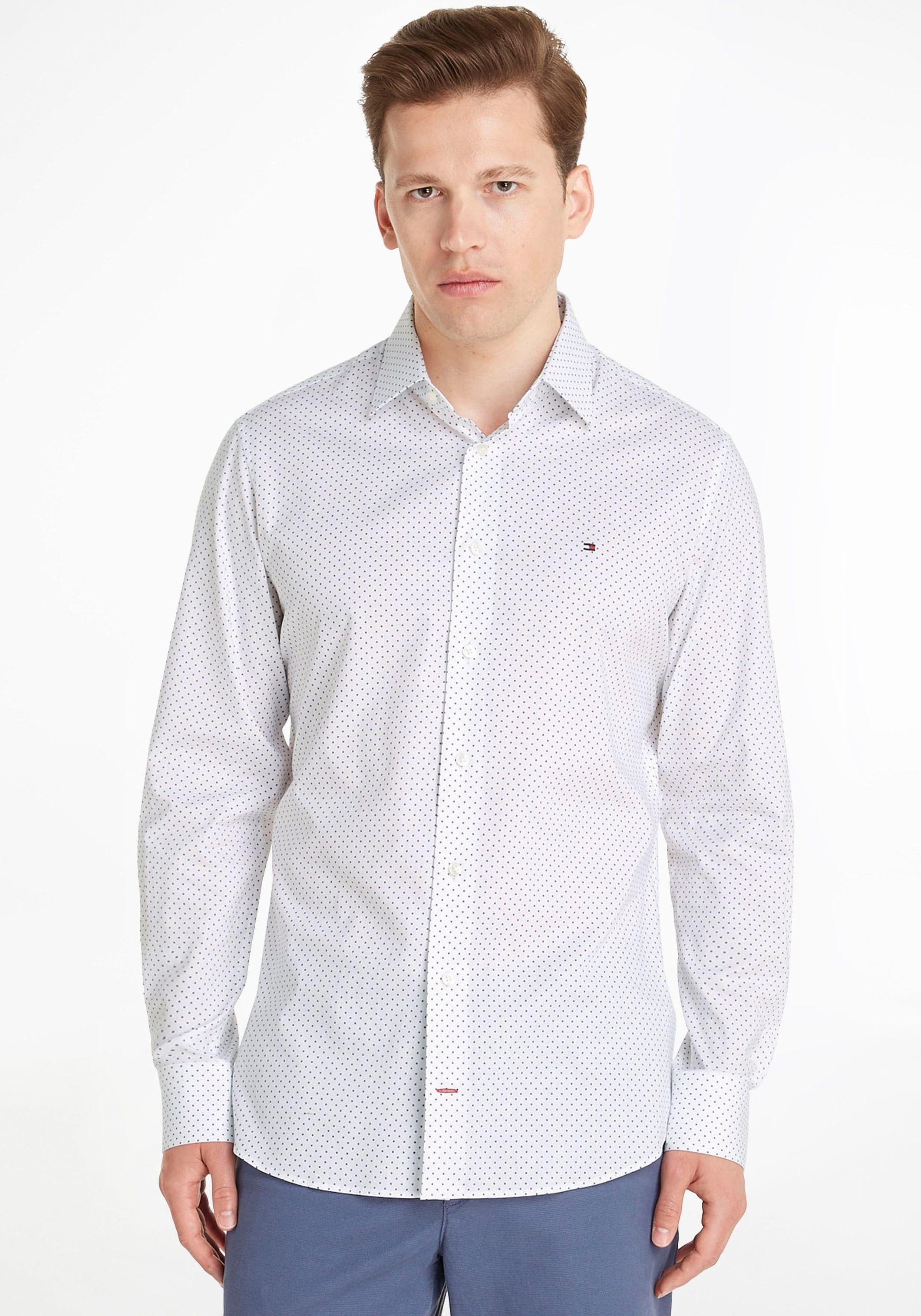 Tommy Hilfiger TAILORED Langarmhemd »CL TWO TONE DOT PRINT RF SHIRT« im gepunkteten Design