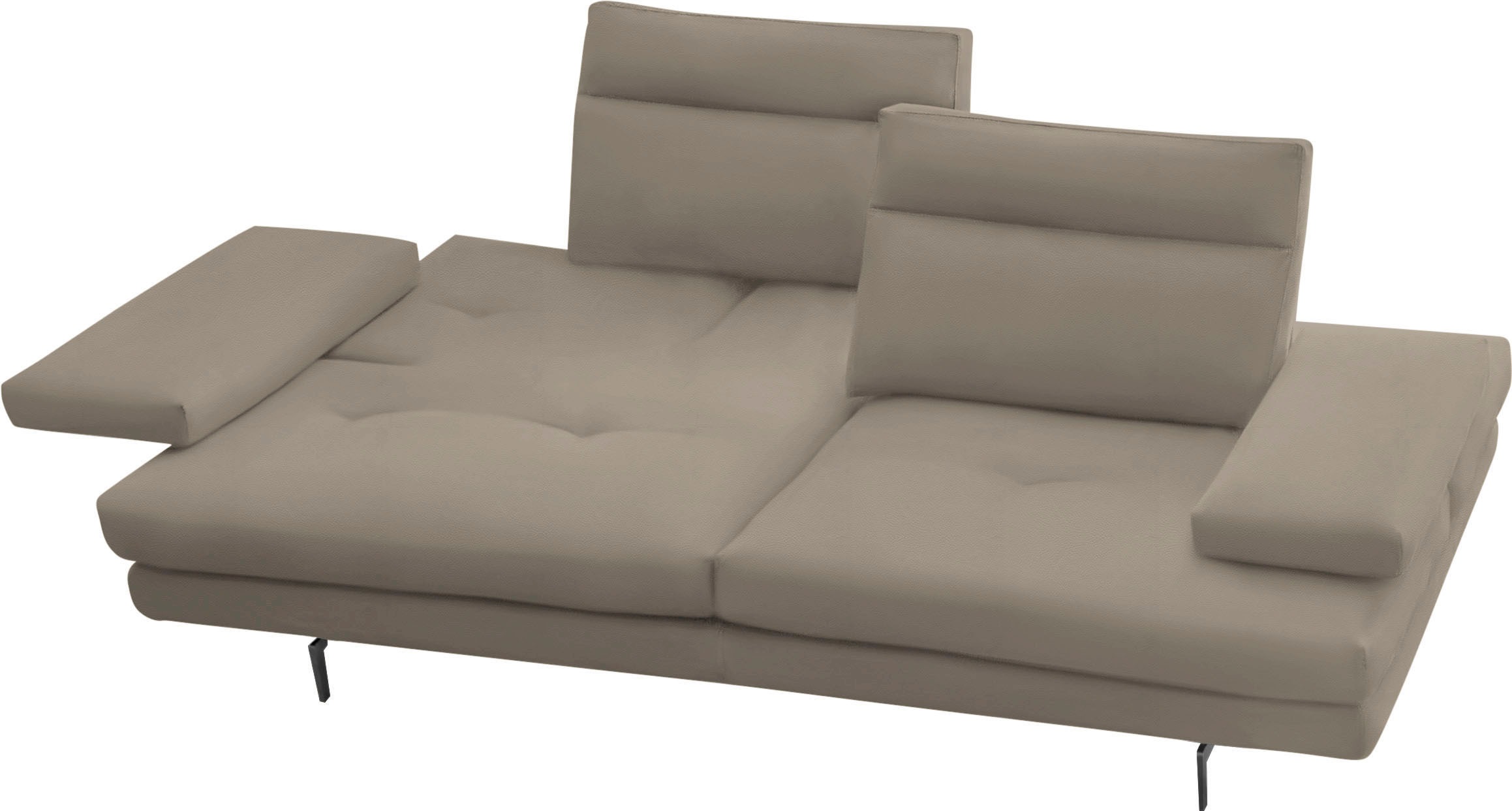 CALIA ITALIA 3-Sitzer »Toby Wing, Designsofa, hochwertige Verarbeitungsdetails, bequem«, inkl. Sitztiefenverstellung und Armteilfunktion, Füße in Schwarz matt